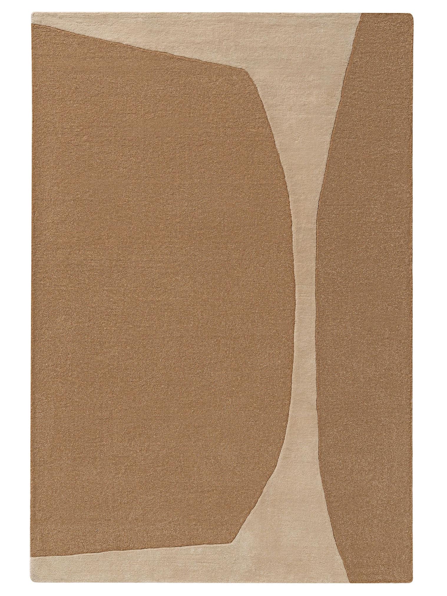 Tapis en 100% Polyester en Beige avec une pile de 6 - 10 mm de hauteur de benuta Pure