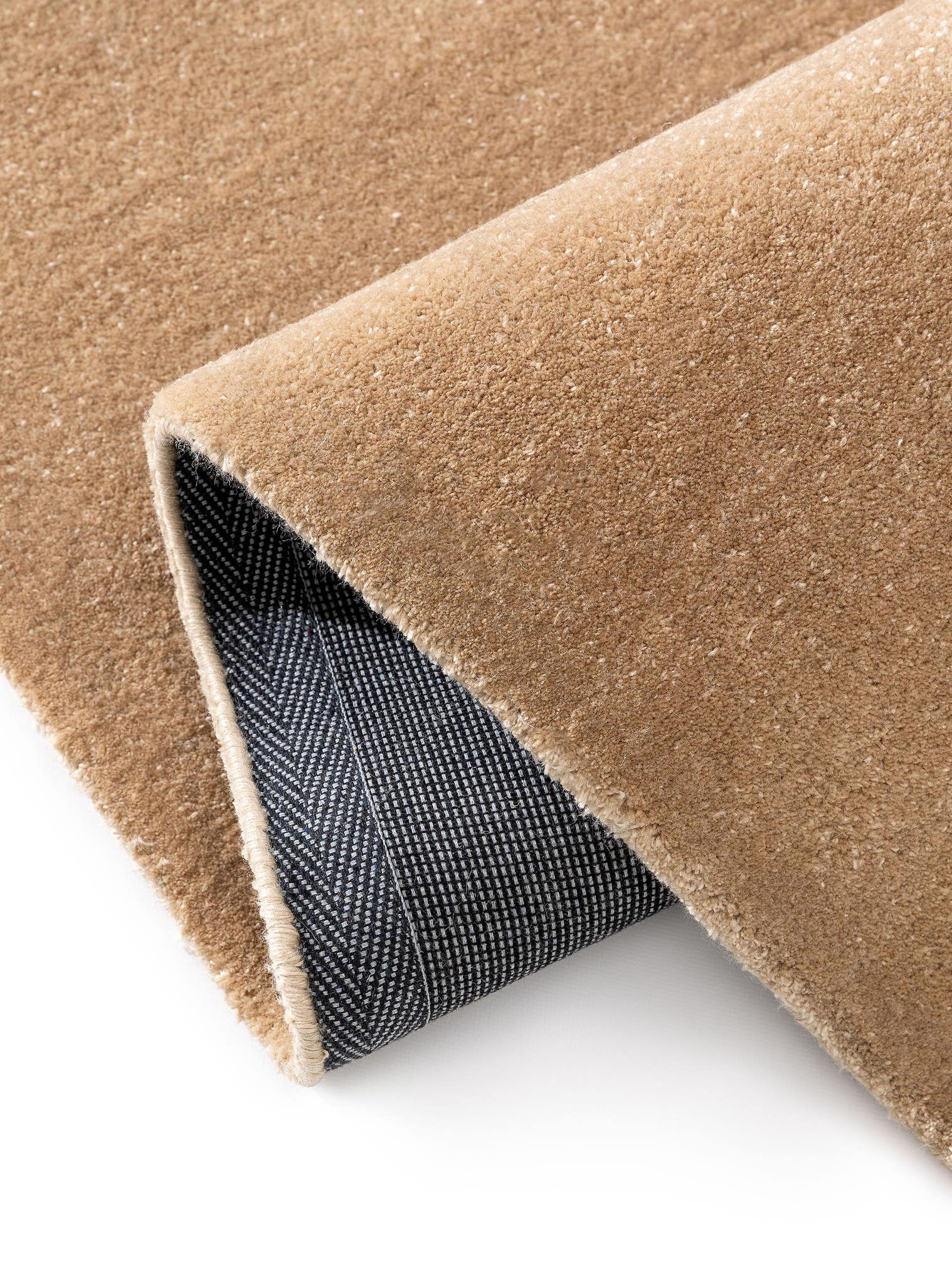 Tapis en 100% Polyester en Beige avec une pile de 6 - 10 mm de hauteur de benuta Pure