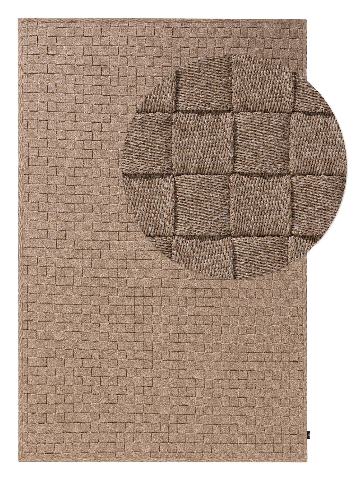 Teppich aus 100% Polypropylen in Beige mit bis 5 mm hohem Flor von benuta Finest