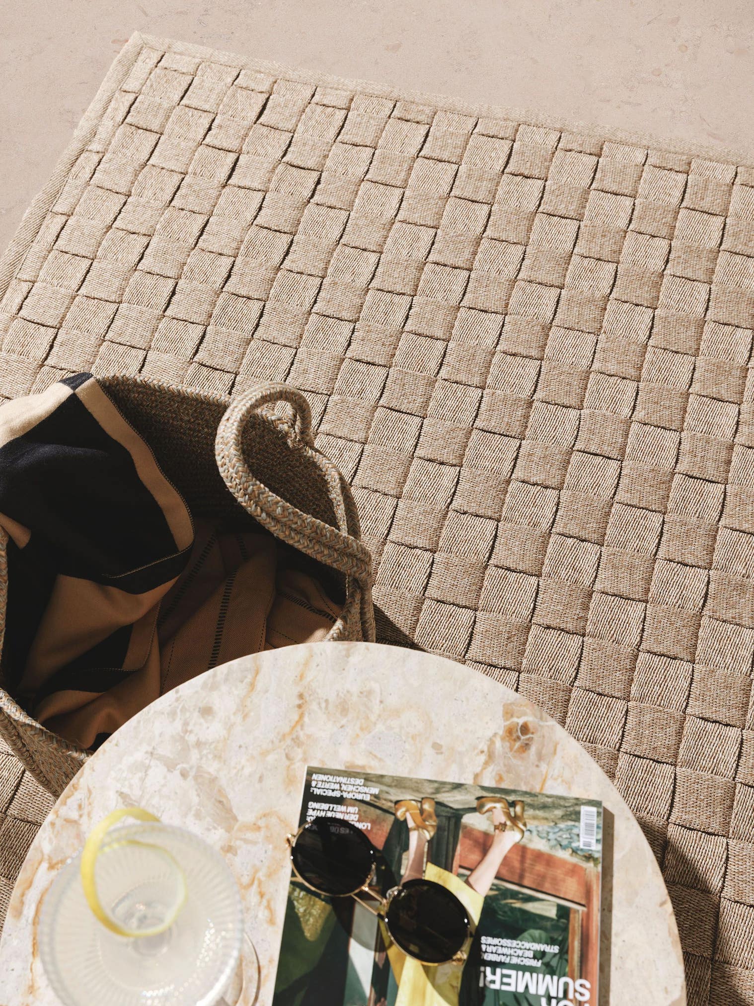 Teppich aus 100% Polypropylen in Beige mit bis 5 mm hohem Flor von benuta Finest