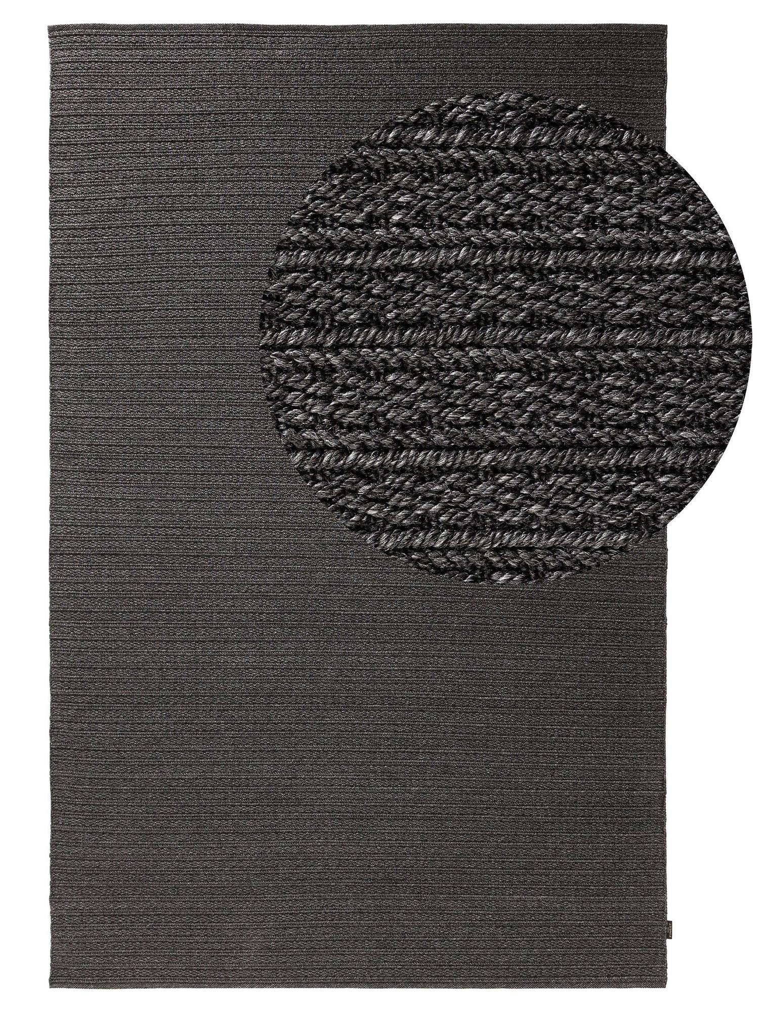 Teppich aus 100% Polypropylen in Grau mit bis 5 mm hohem Flor von benuta Finest