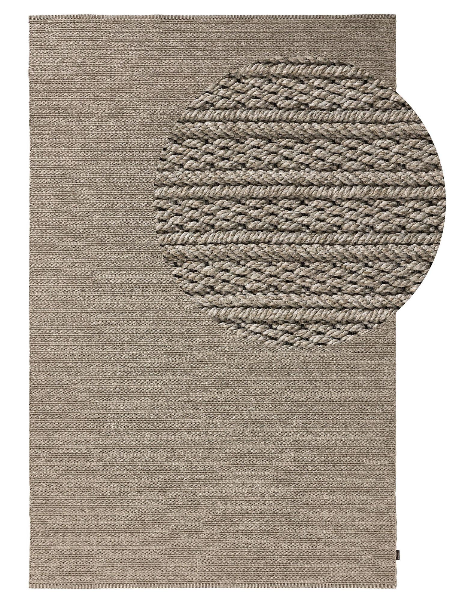 Teppich aus 100% Polypropylen in Grau mit bis 5 mm hohem Flor von benuta Finest