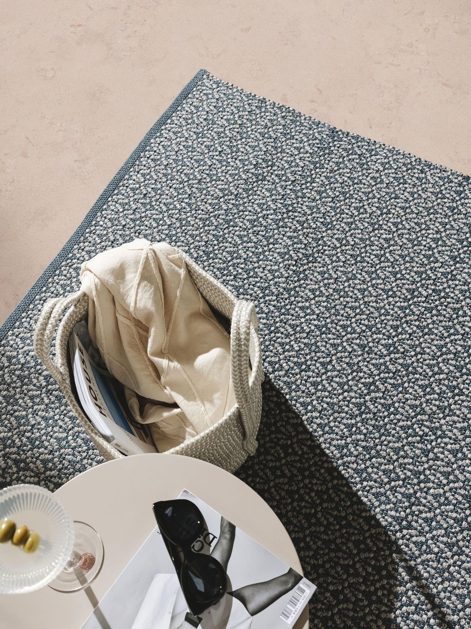 Teppich aus 100% Polypropylen in Blau mit bis 5 mm hohem Flor von benuta Finest