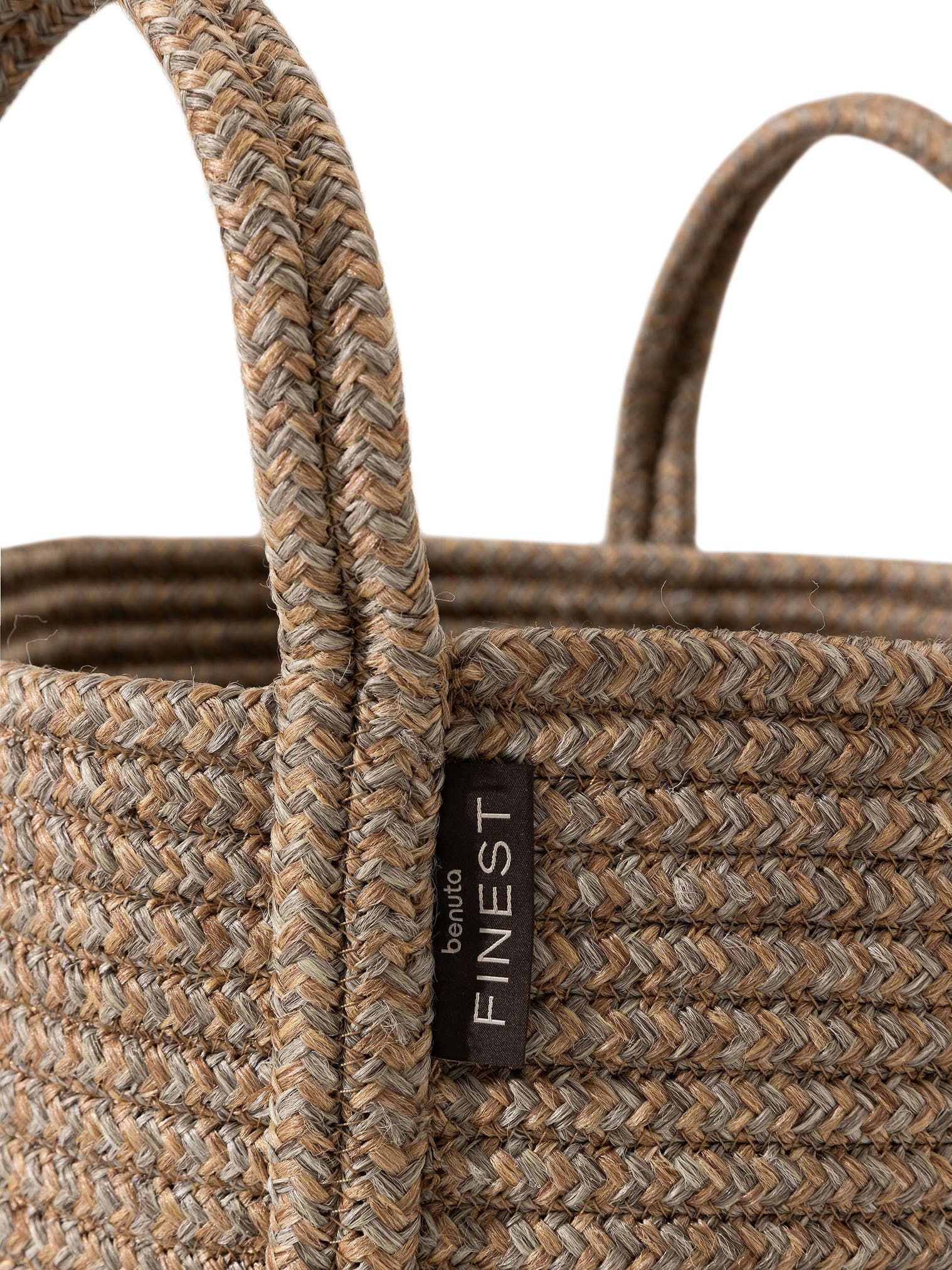 In- & Outdoor Korb Noe Cream/Beige im Design Uni aus 60% Polyester, 40% Polypropylen von benuta Finest