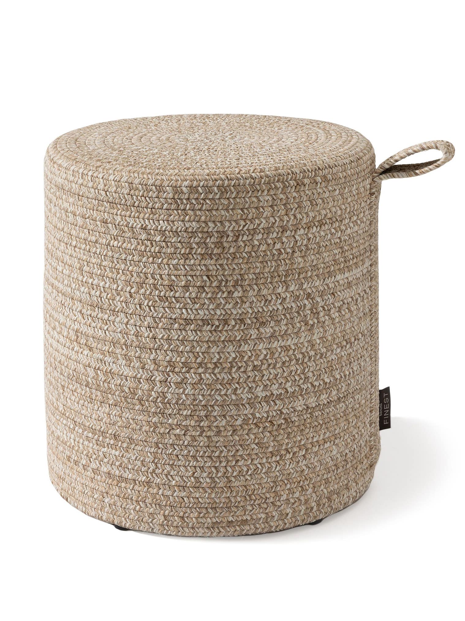 Pouf per interno ed esterno Noe Beige in Uni-ontwerp van 100% Polipropilene door benuta Finest