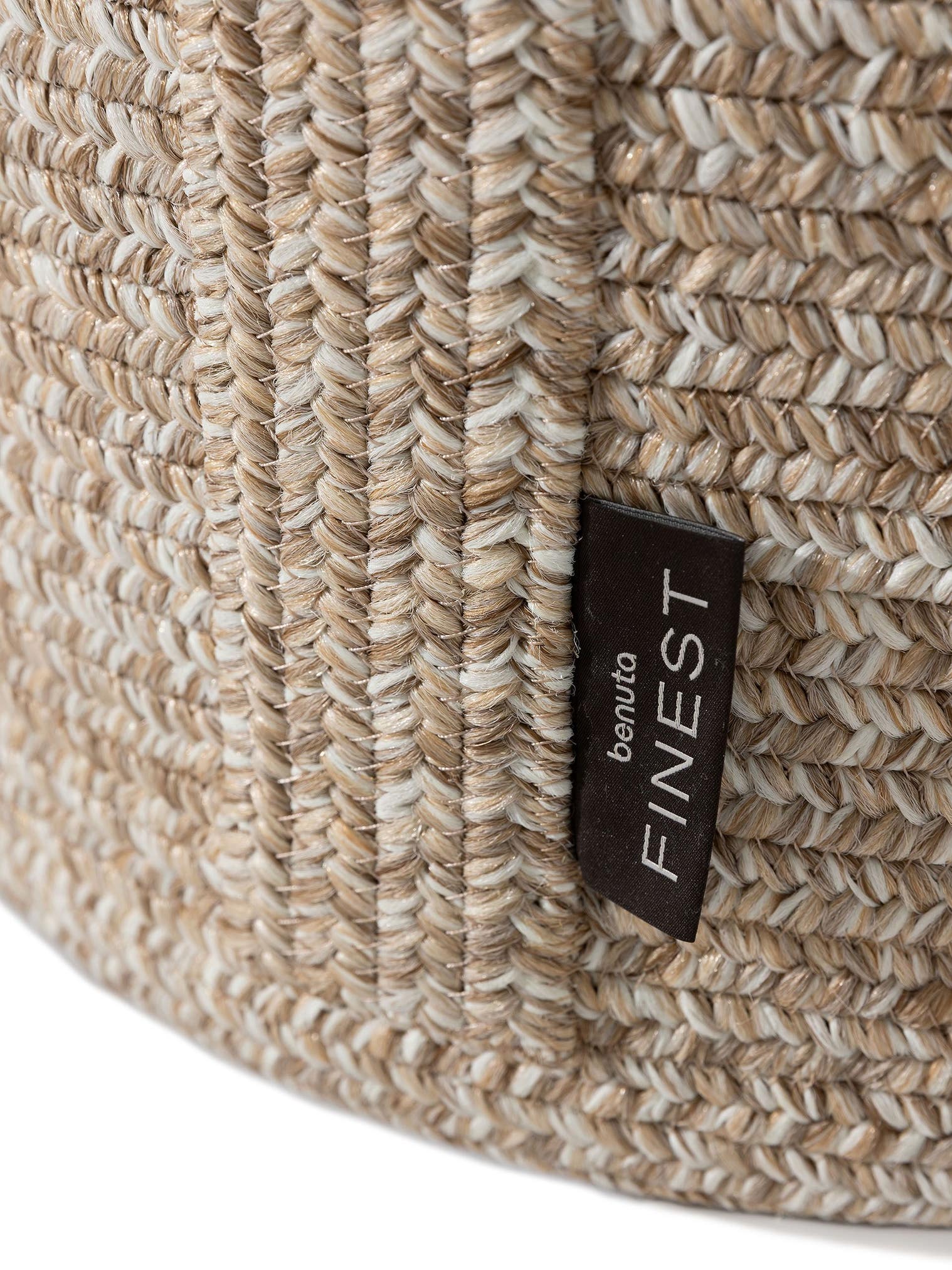 Pouf per interno ed esterno Noe Beige in Uni-ontwerp van 100% Polipropilene door benuta Finest