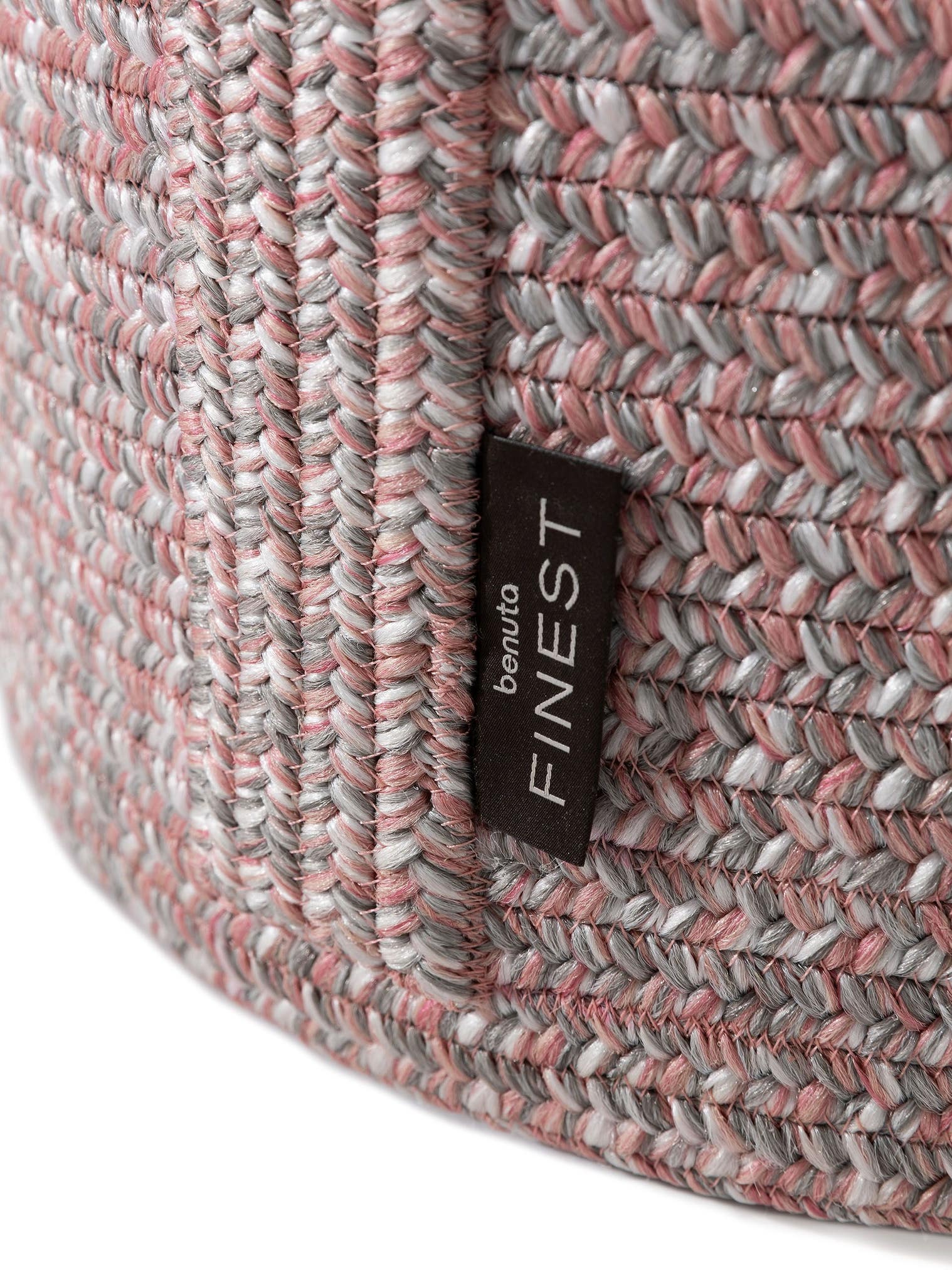 Pouf per interno ed esterno Noe Rosa in Uni-ontwerp van 100% Polipropilene door benuta Finest
