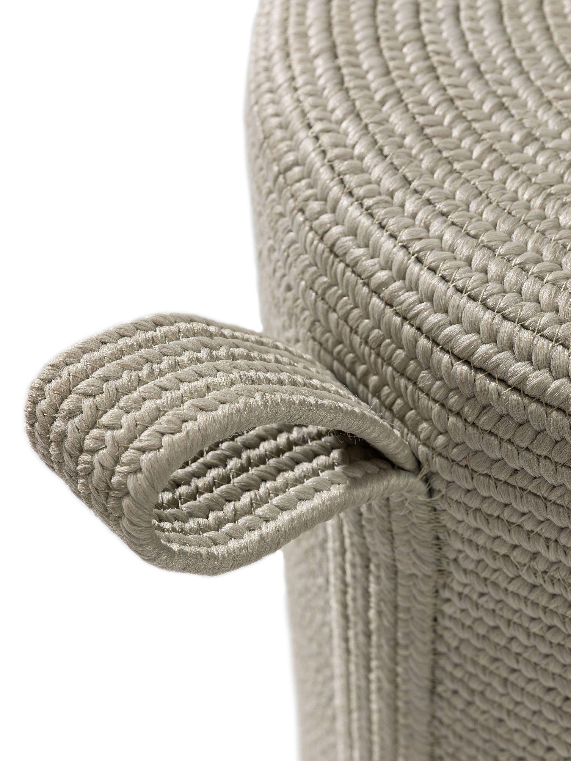 In- & Outdoor Pouf Noe Light Grey in Uni design made of 100% Polypropylene by benuta Finest