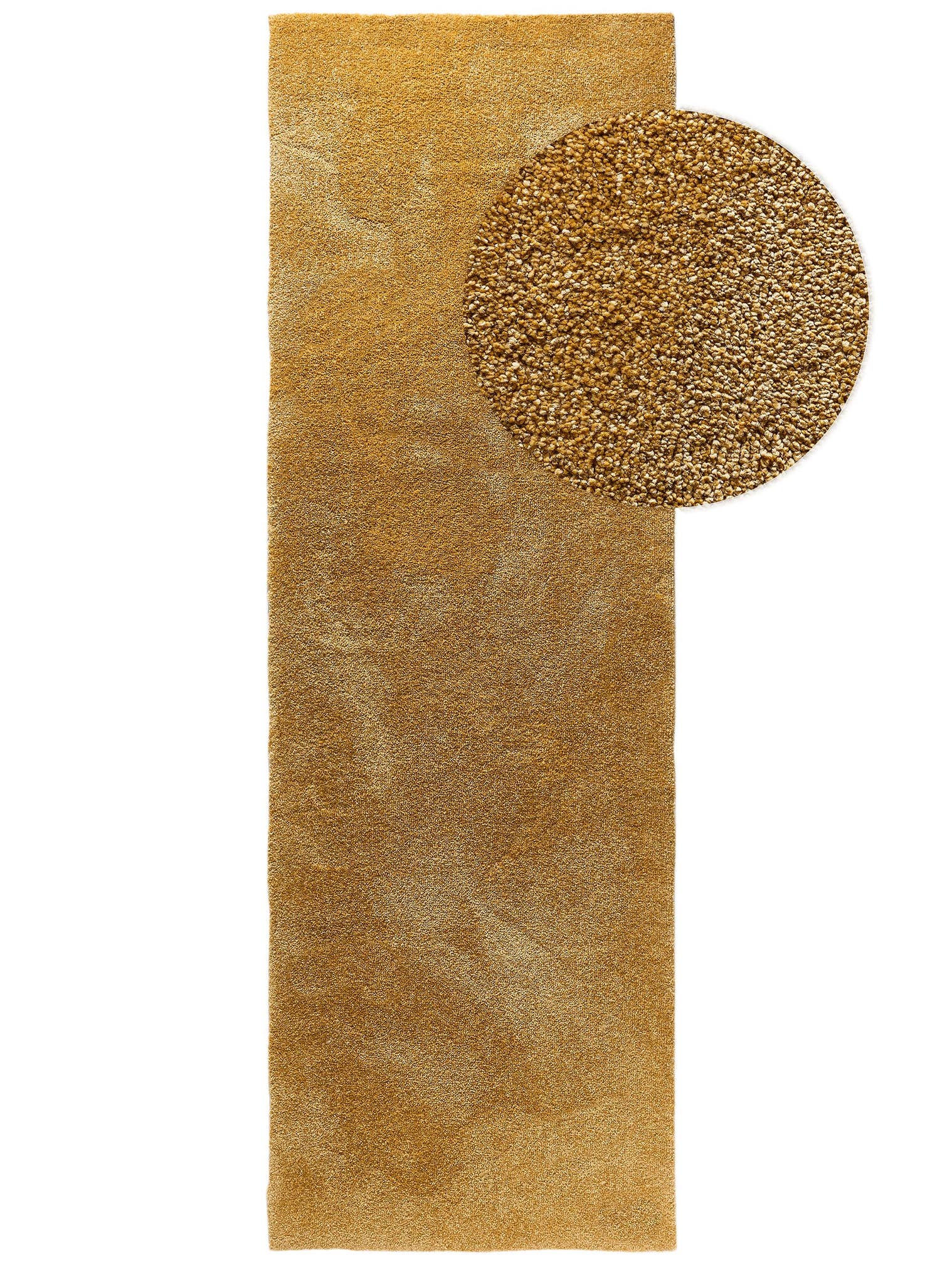 Rug made of 100% Polypropylene in Yellow with a 11 - 20 mm high pile by benuta Nest