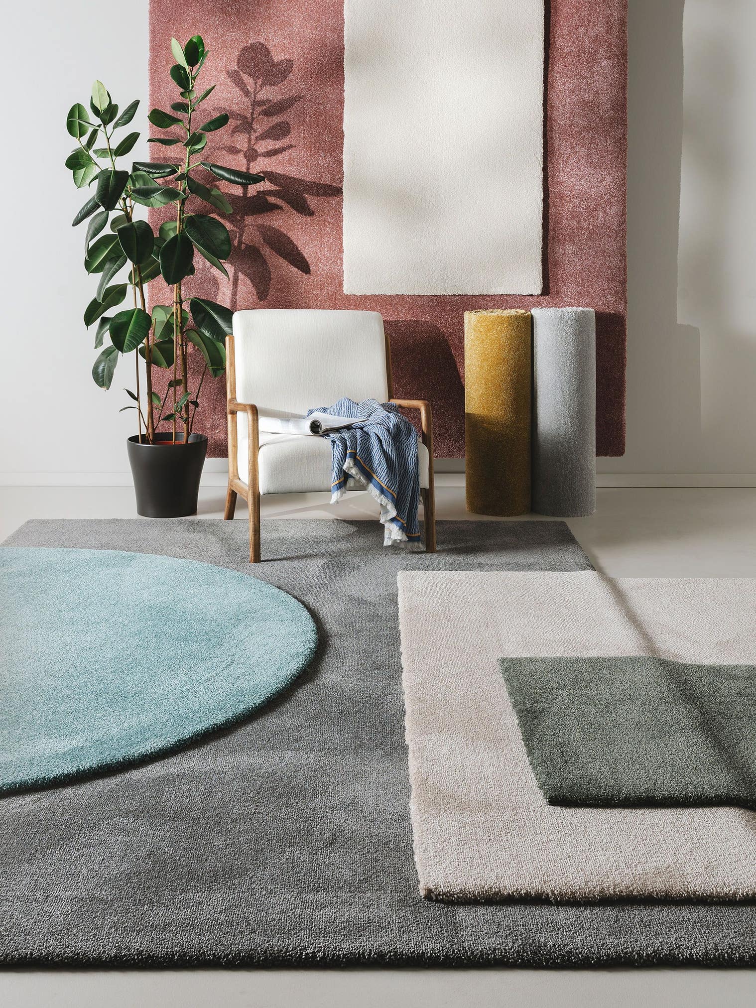 Teppich aus 100% Polypropylen in Grün mit 11 bis 20 mm hohem Flor von benuta Nest