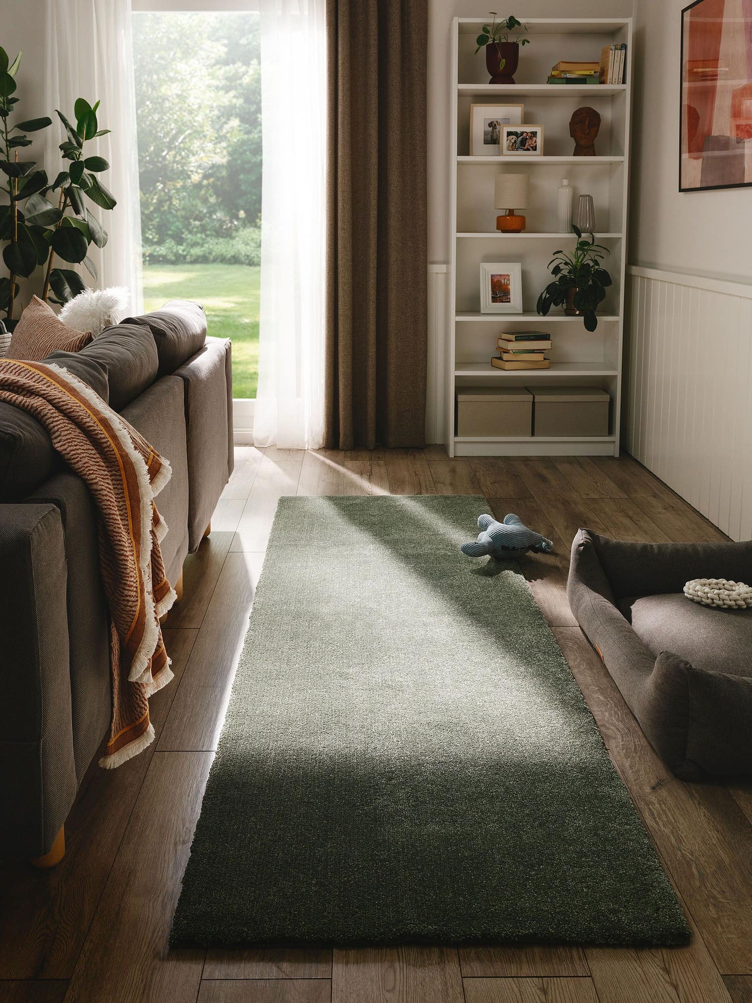 Teppich aus 100% Polypropylen in Grün mit 11 bis 20 mm hohem Flor von benuta Nest