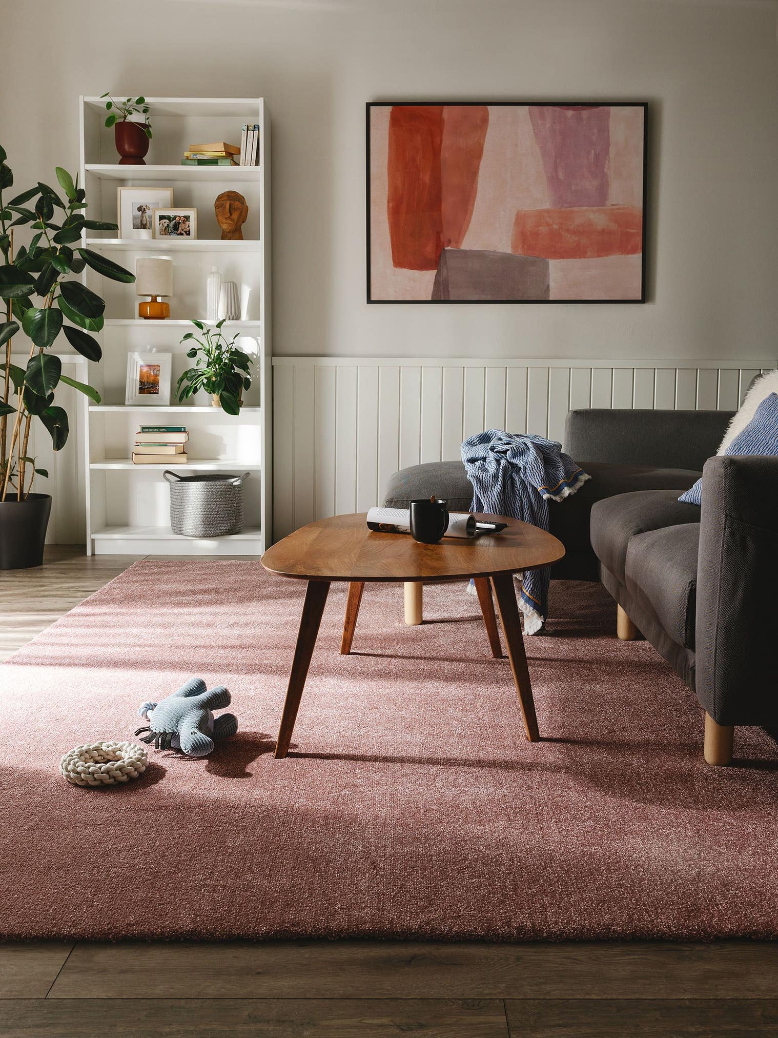 Teppich aus 100% Polypropylen in Rosa mit 11 bis 20 mm hohem Flor von benuta Nest