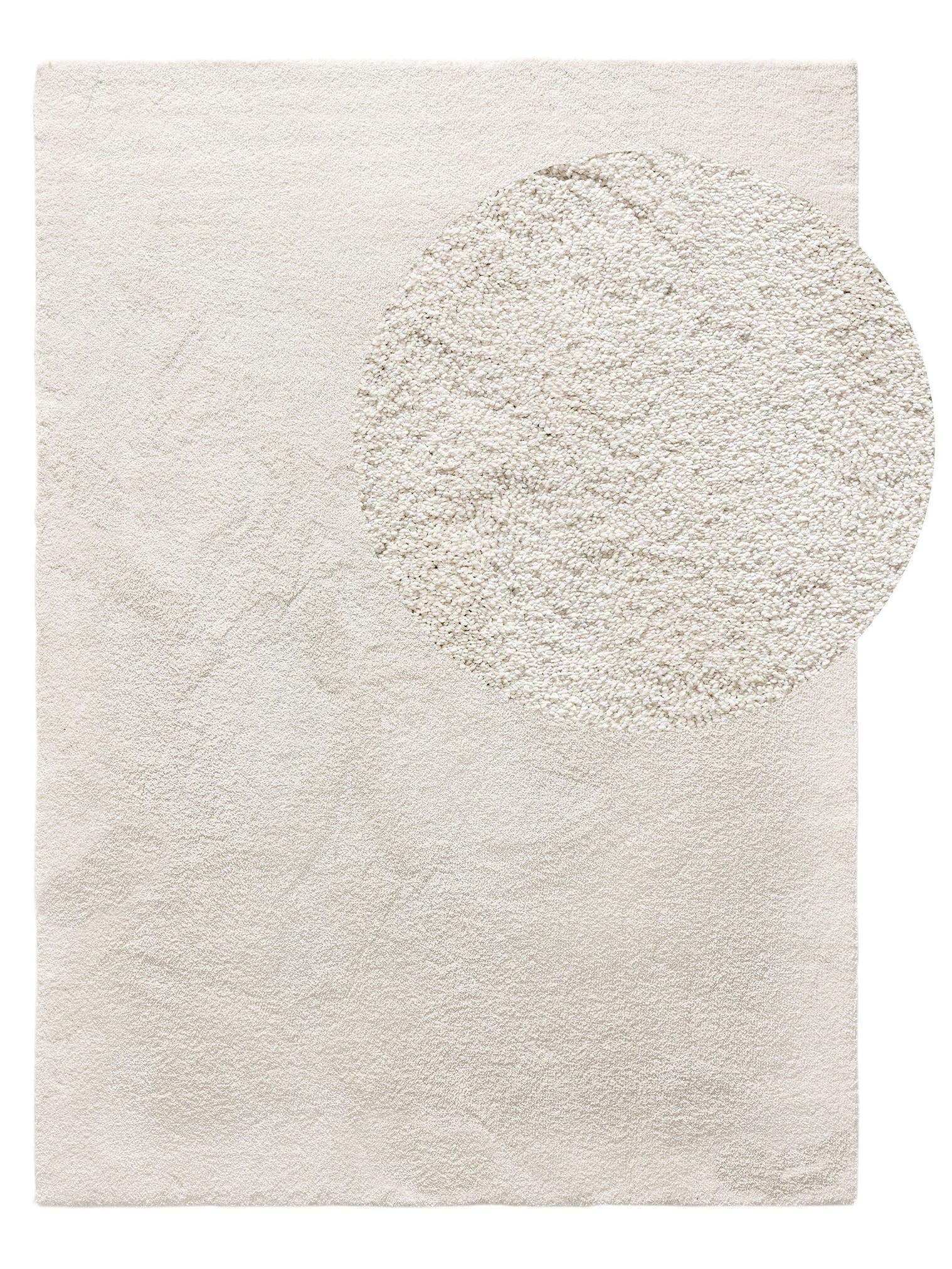 Rug made of 100% Polypropylene in White with a 11 - 20 mm high pile by benuta Nest