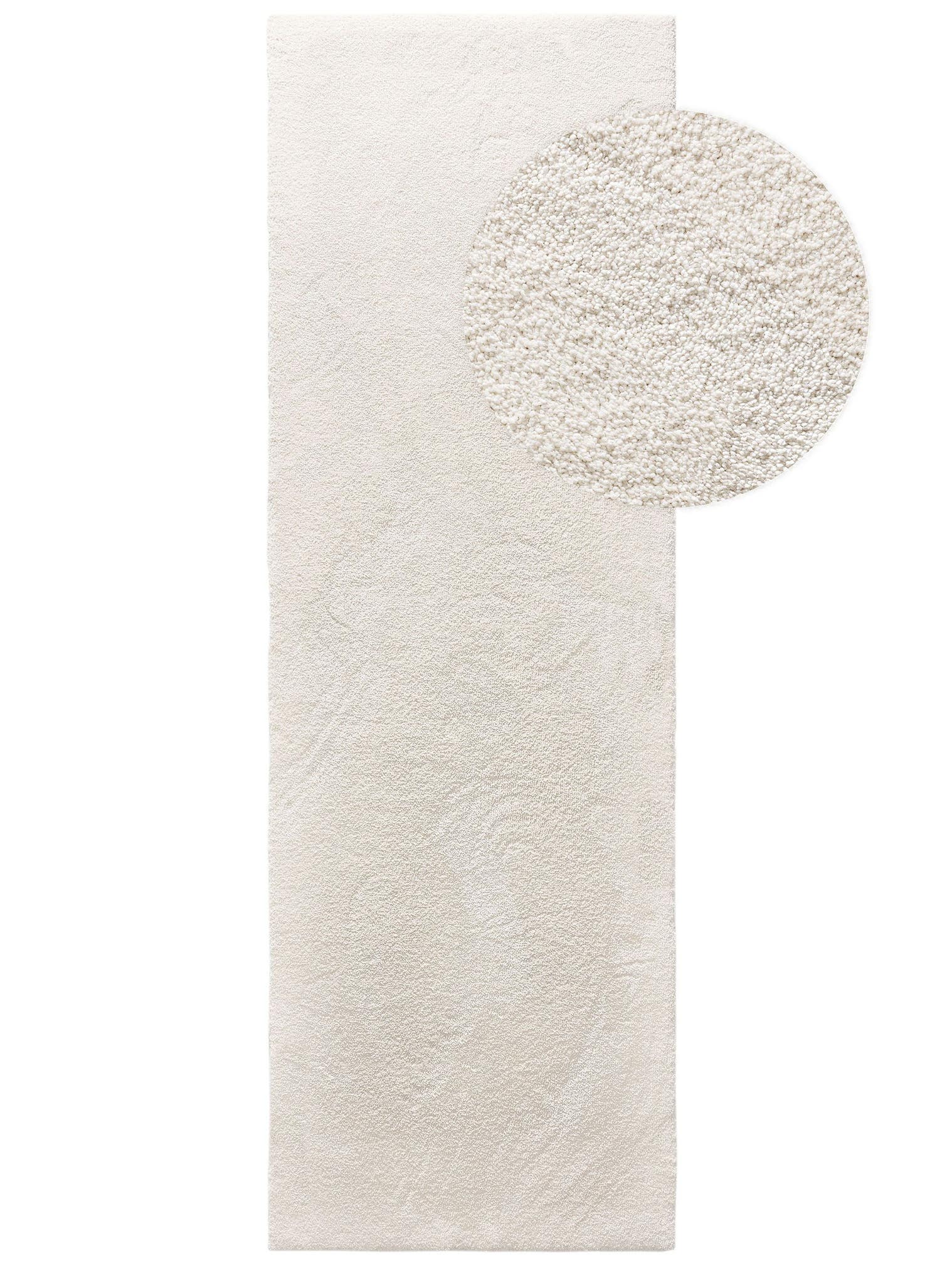 Teppich aus 100% Polypropylen in Weiß mit 11 bis 20 mm hohem Flor von benuta Nest