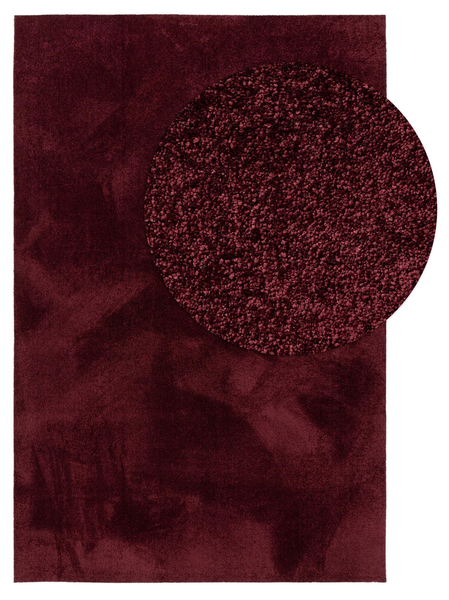 Rug made of 100% polyester (30% recycled) in Red with a 11 - 20 mm high pile by benuta Nest