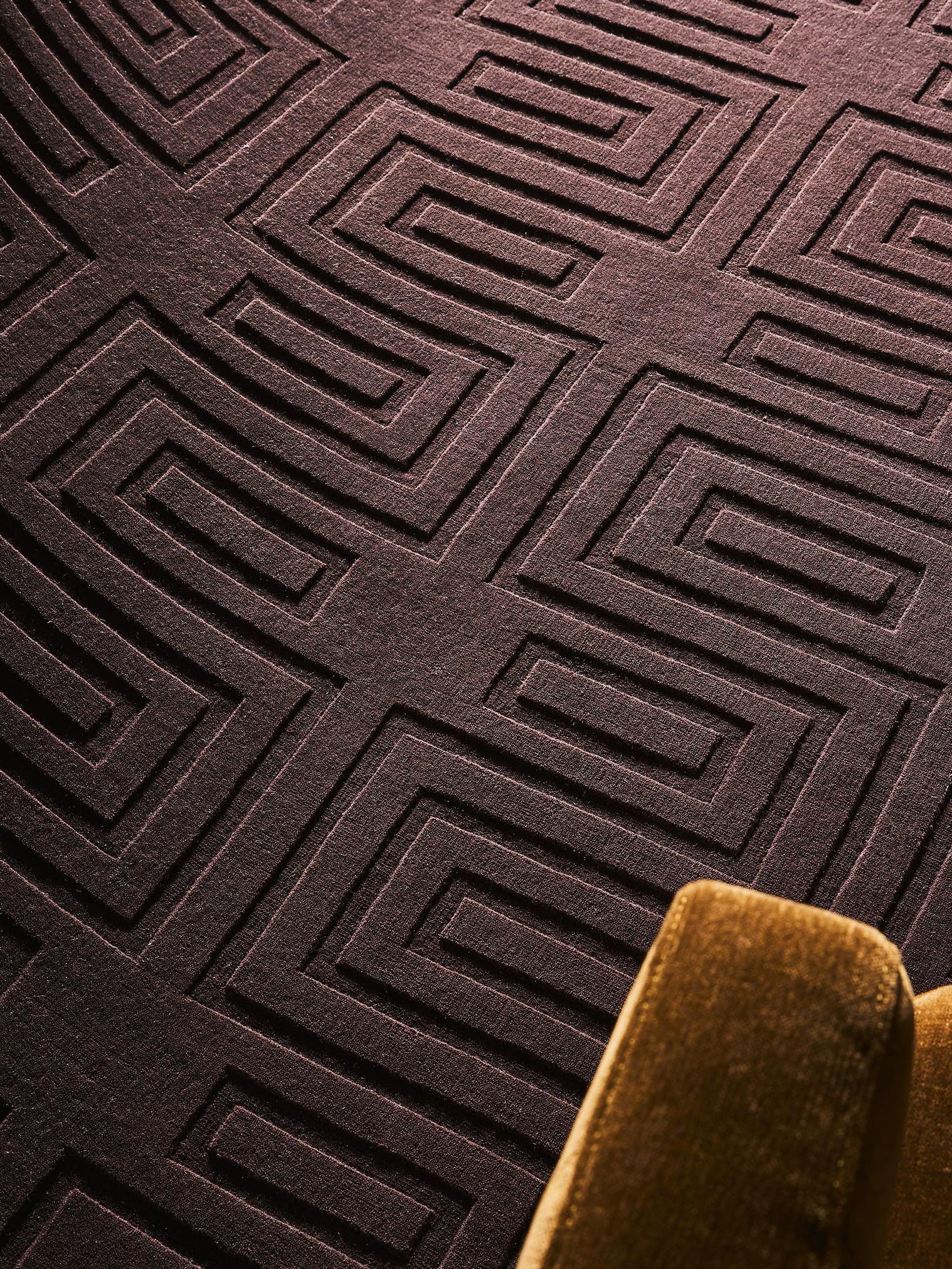 Tapis en 50% Laine, 50% Viscose en Rouge avec une pile de 11 - 20 mm de hauteur de benuta Finest