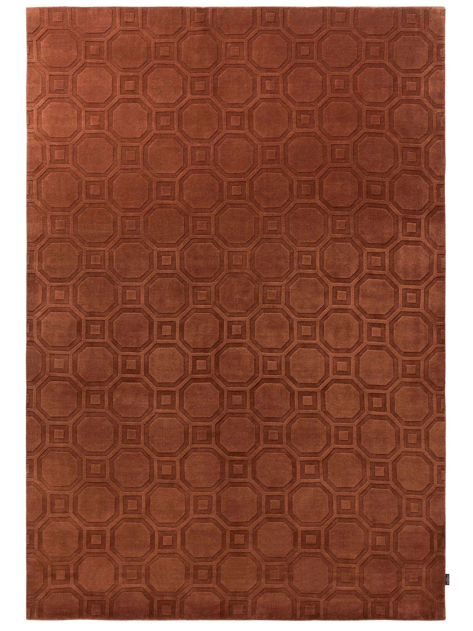 Teppich aus 50% Wolle, 50% Viskose in Braun mit 11 bis 20 mm hohem Flor von benuta Finest