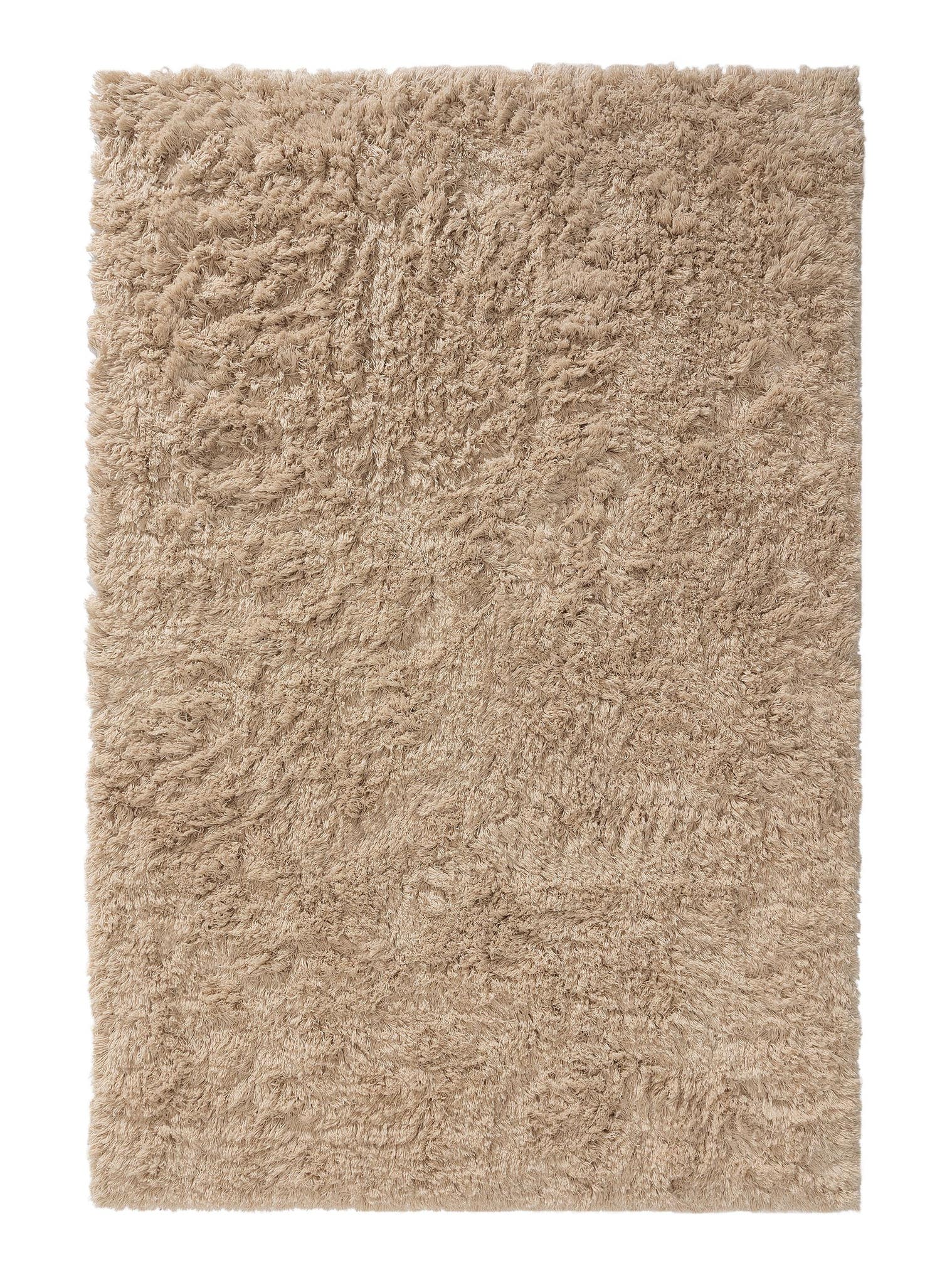 Tæppe af 100% Uld i Beige med 71 - 80 mm høj luv fra benuta Pure