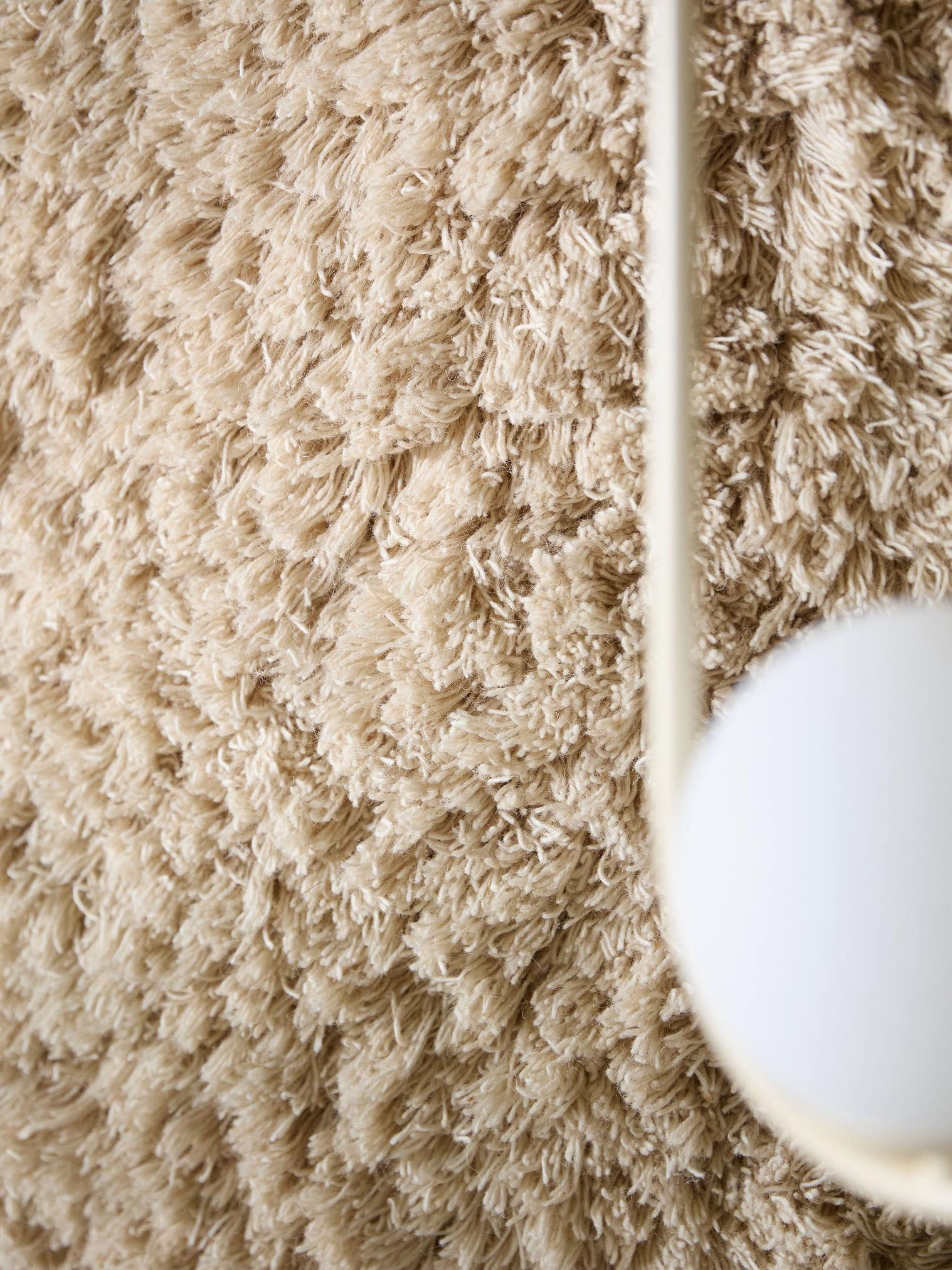 Tæppe af 100% Uld i Beige med 71 - 80 mm høj luv fra benuta Pure
