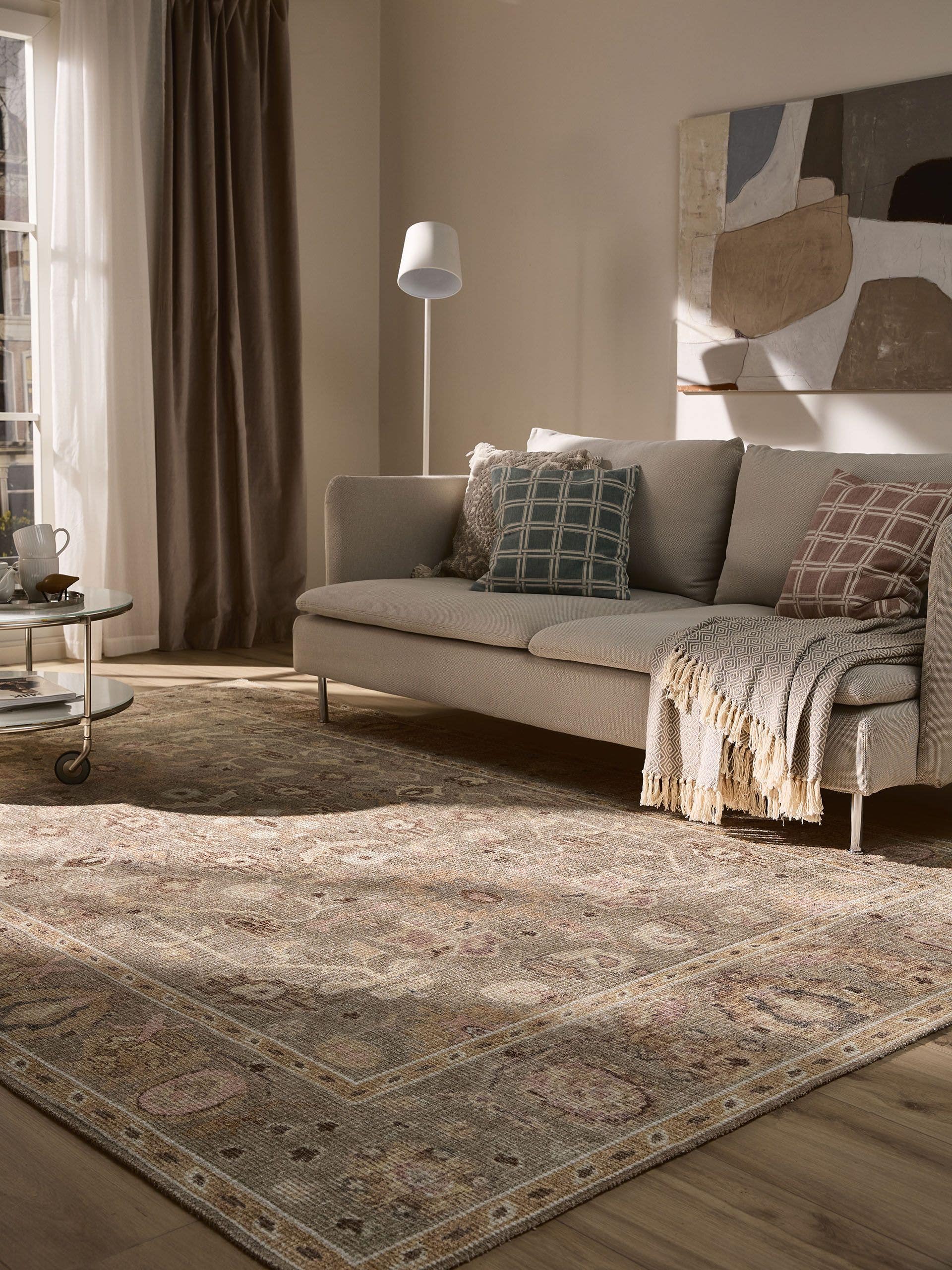 Rug made of 50% Polyester, 50% Polycotton in Beige with a 1- 5 mm high pile by benuta Nest
