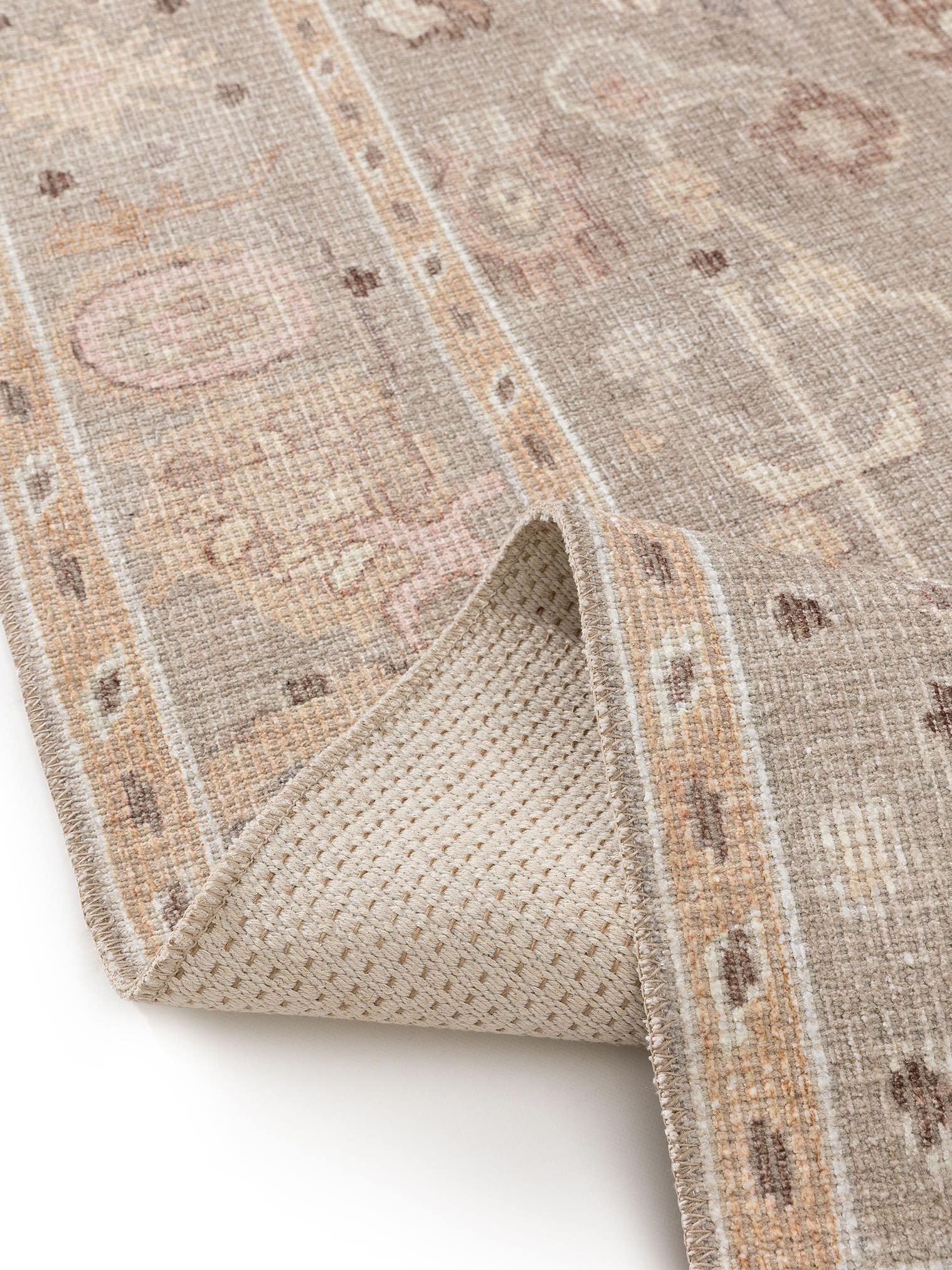 Matta av 50% Polyester, 50% Polycotton i Beige med 1- 5 mm hög lugg från benuta Nest