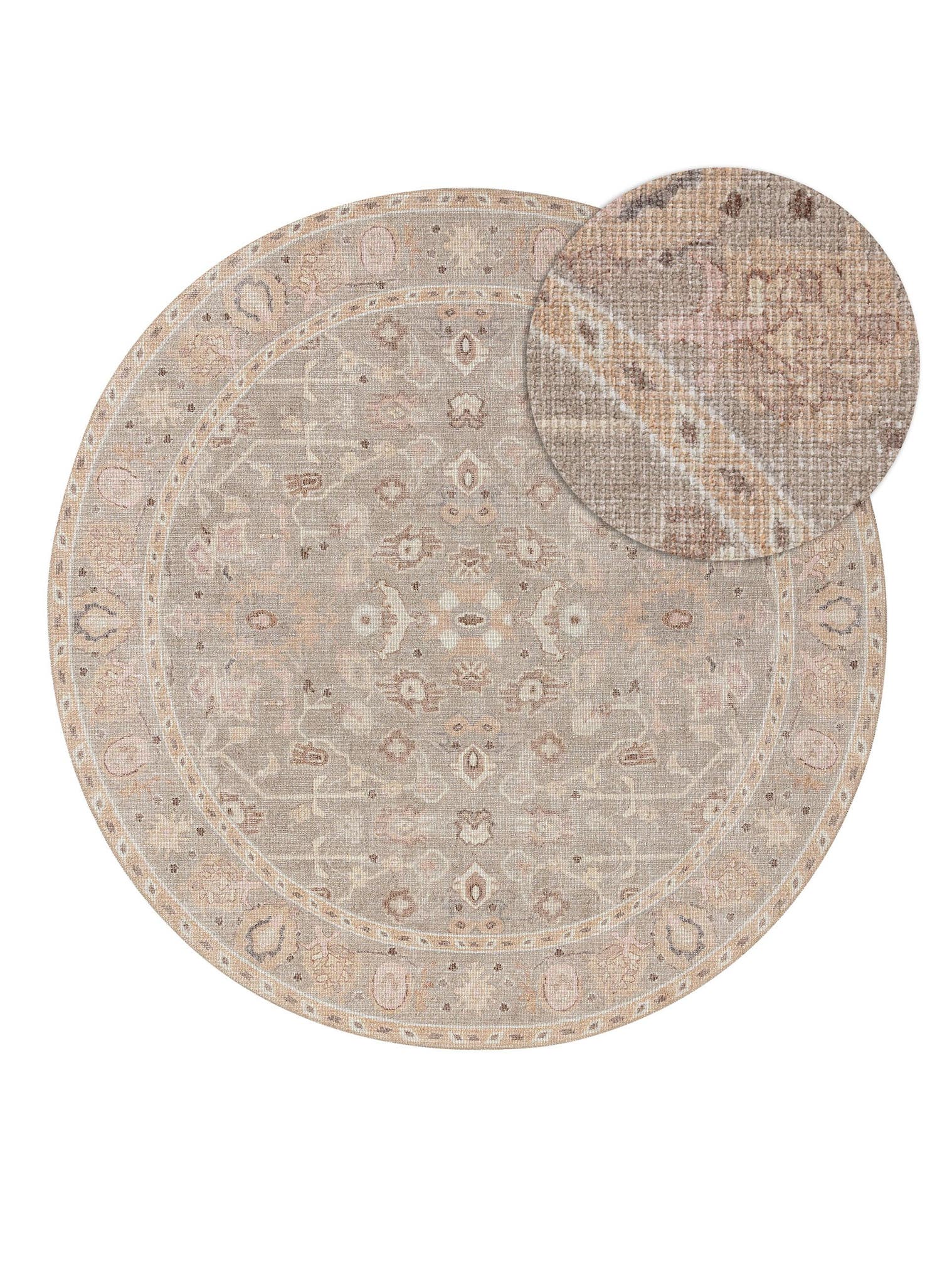 Tapijt van 50% Polyester, 50% Polycotton in Beige met een 1- 5 mm hoge pool van benuta Nest