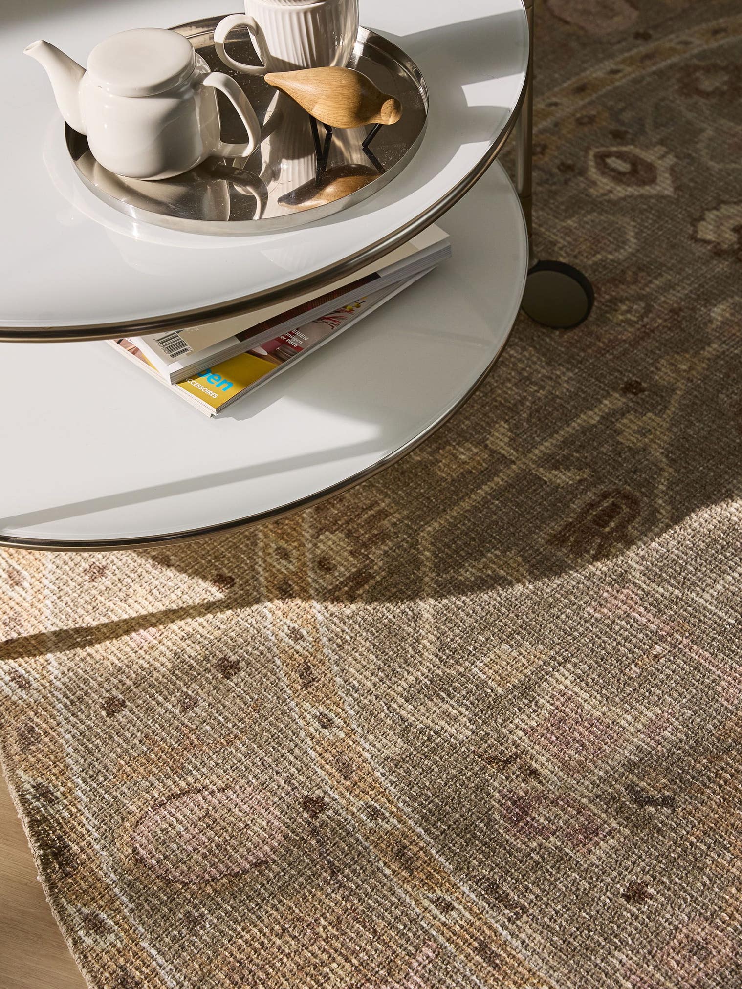 Tapijt van 50% Polyester, 50% Polycotton in Beige met een 1- 5 mm hoge pool van benuta Nest