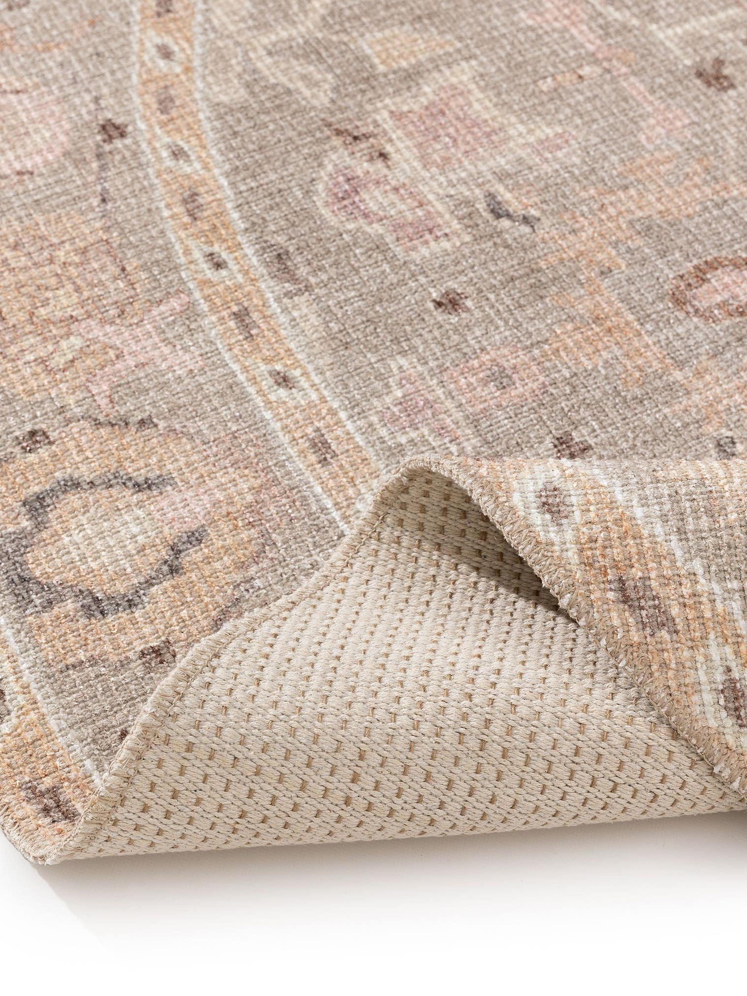 Tapijt van 50% Polyester, 50% Polycotton in Beige met een 1- 5 mm hoge pool van benuta Nest
