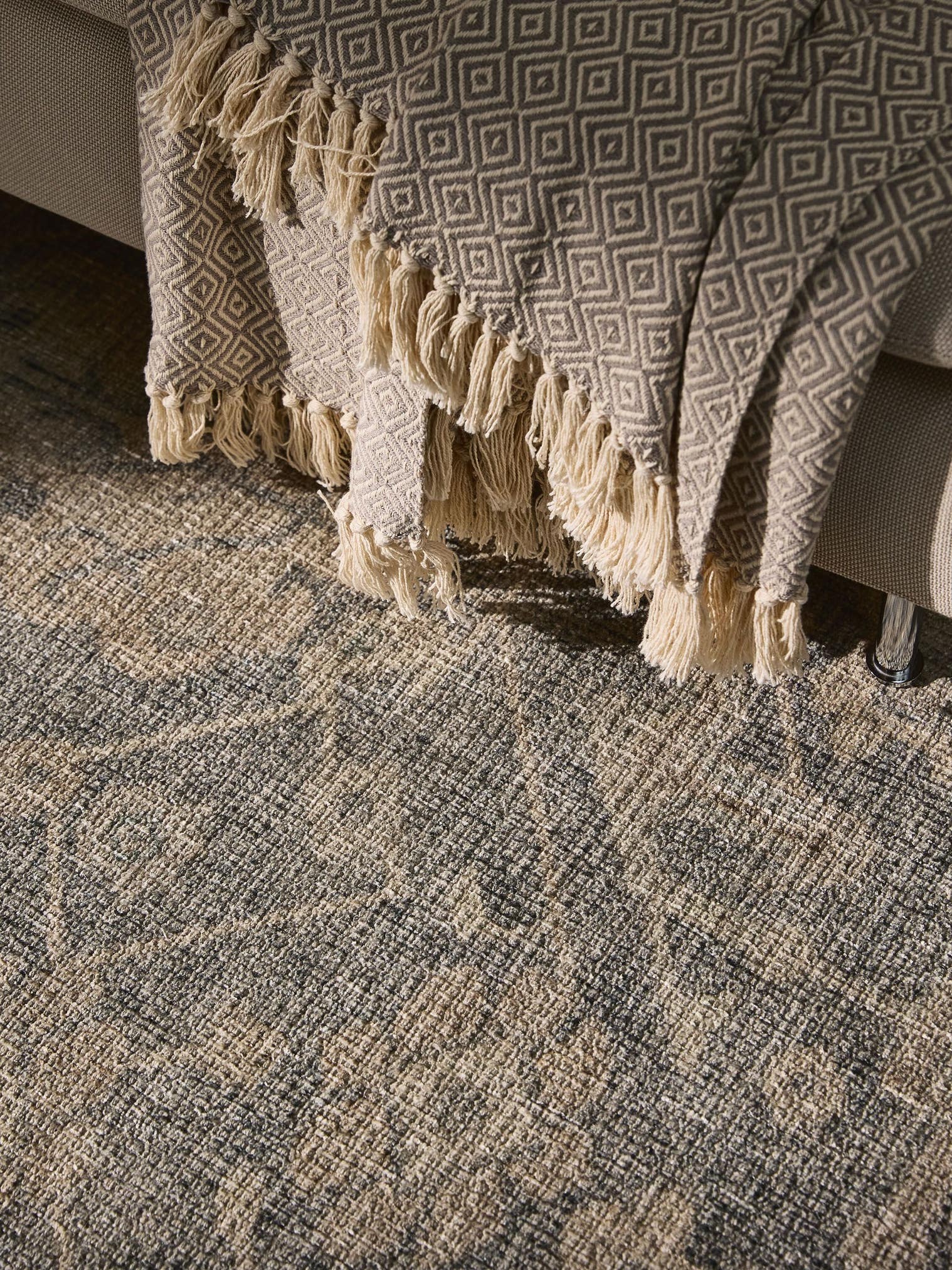Rug made of 50% Polyester, 50% Polycotton in Grey with a 1- 5 mm high pile by benuta Nest