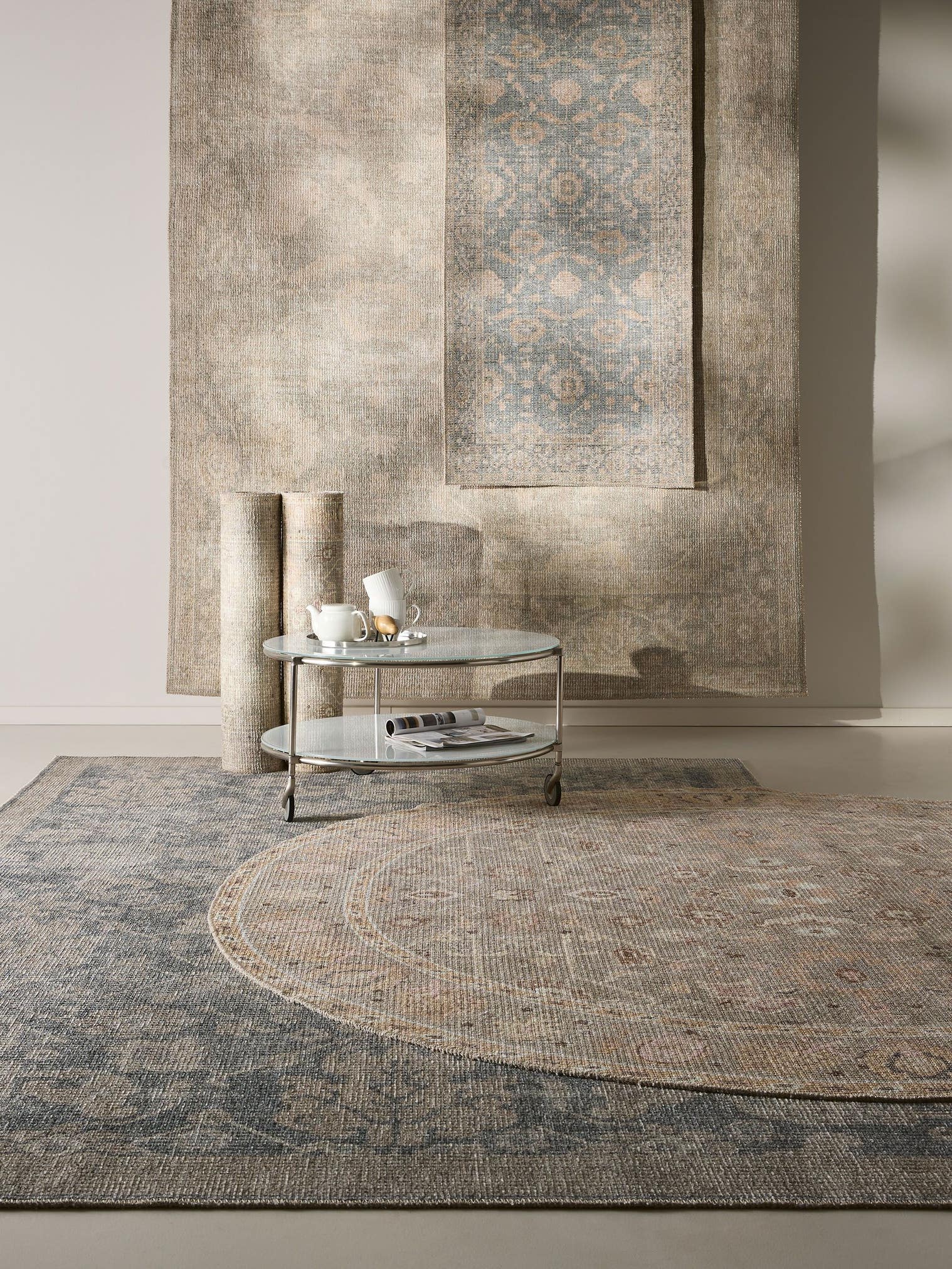 Rug made of 50% Polyester, 50% Polycotton in Grey with a 1- 5 mm high pile by benuta Nest
