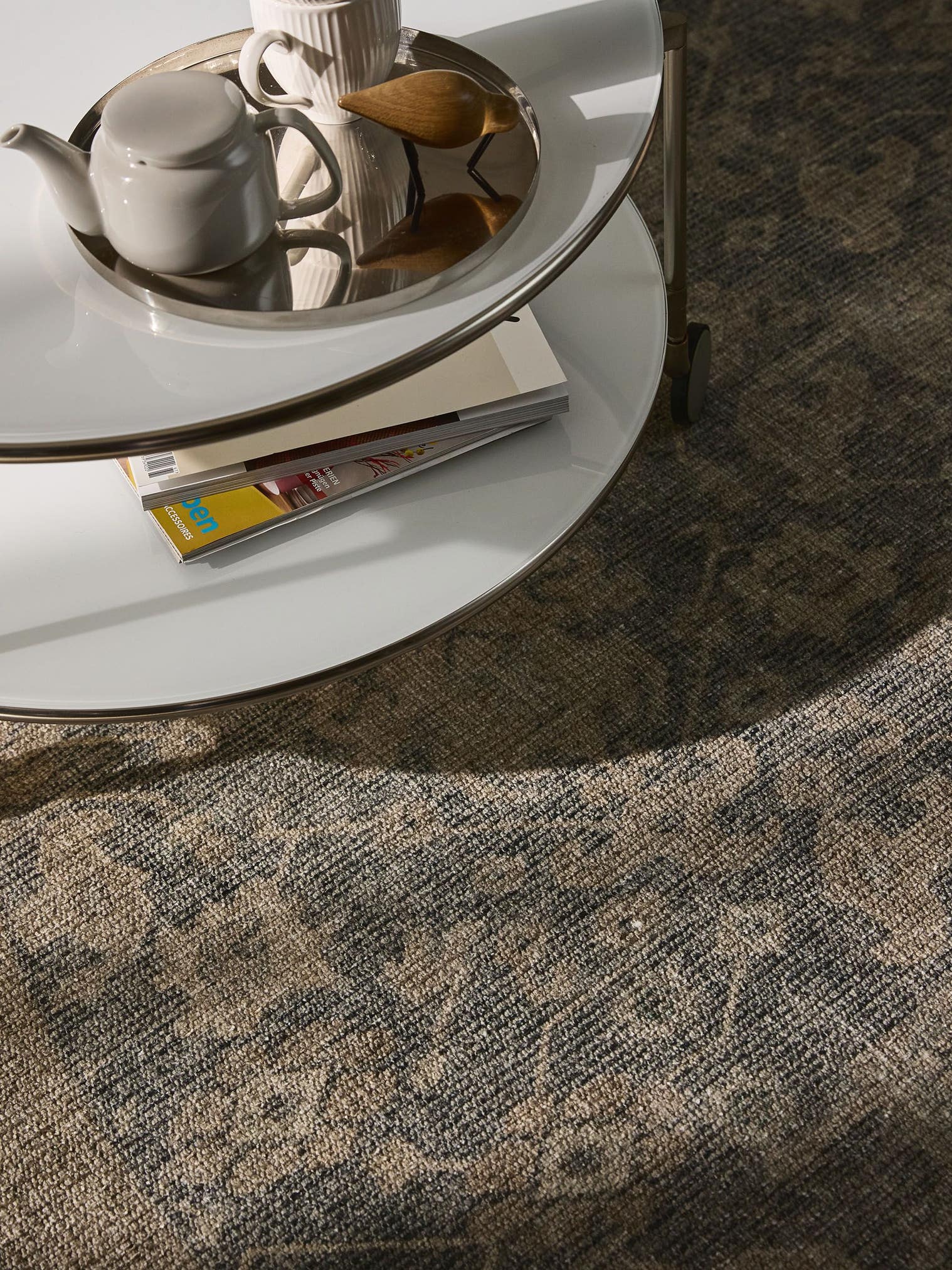 Tapijt van 50% Polyester, 50% Polycotton in Grijs met een 1- 5 mm hoge pool van benuta Nest