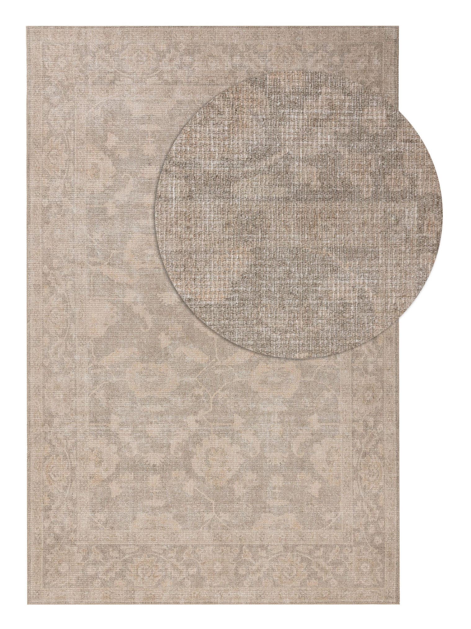 Rug made of 50% Polyester, 50% Polycotton in Beige with a 1- 5 mm high pile by benuta Nest