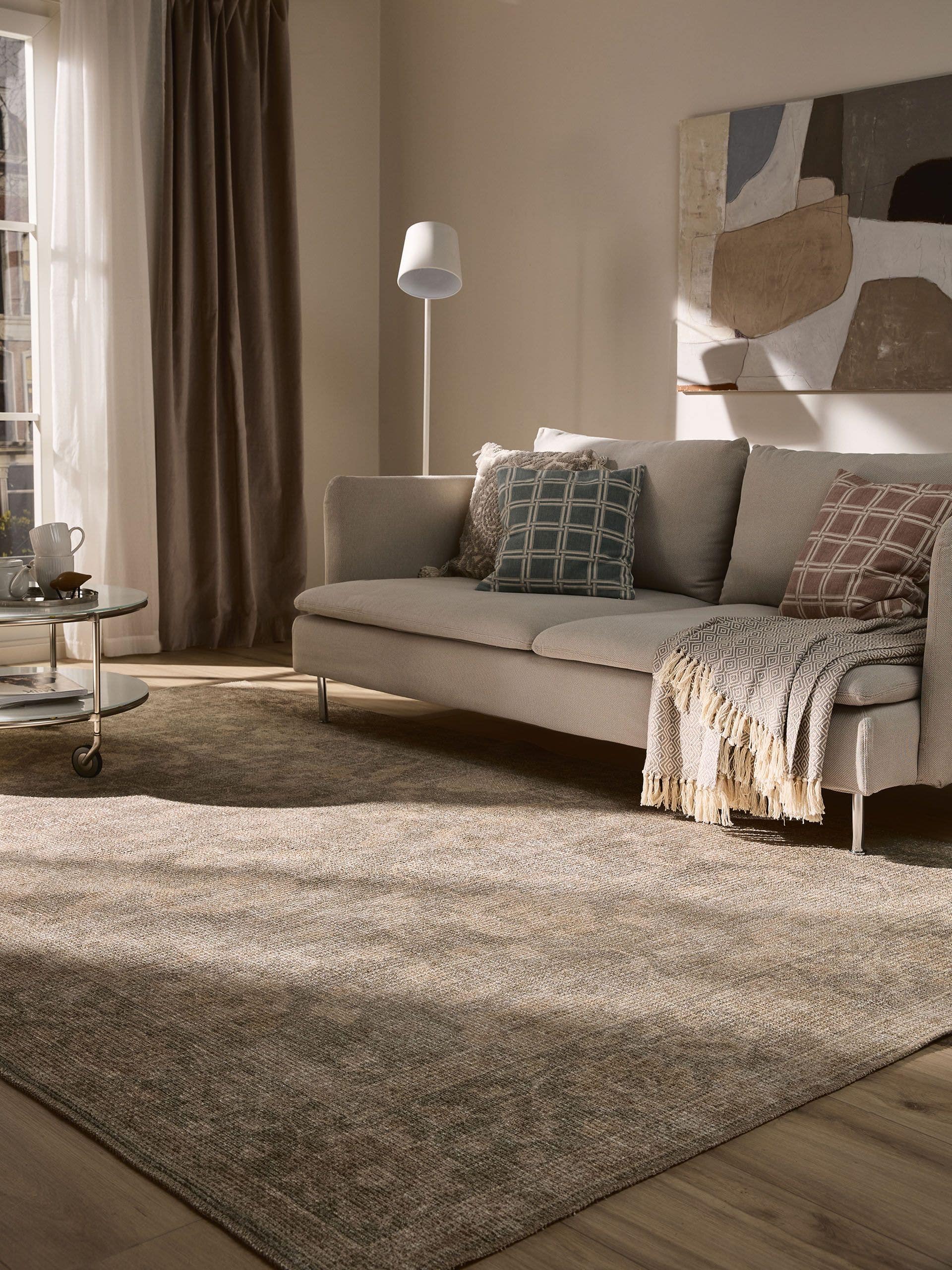 Rug made of 50% Polyester, 50% Polycotton in Beige with a 1- 5 mm high pile by benuta Nest