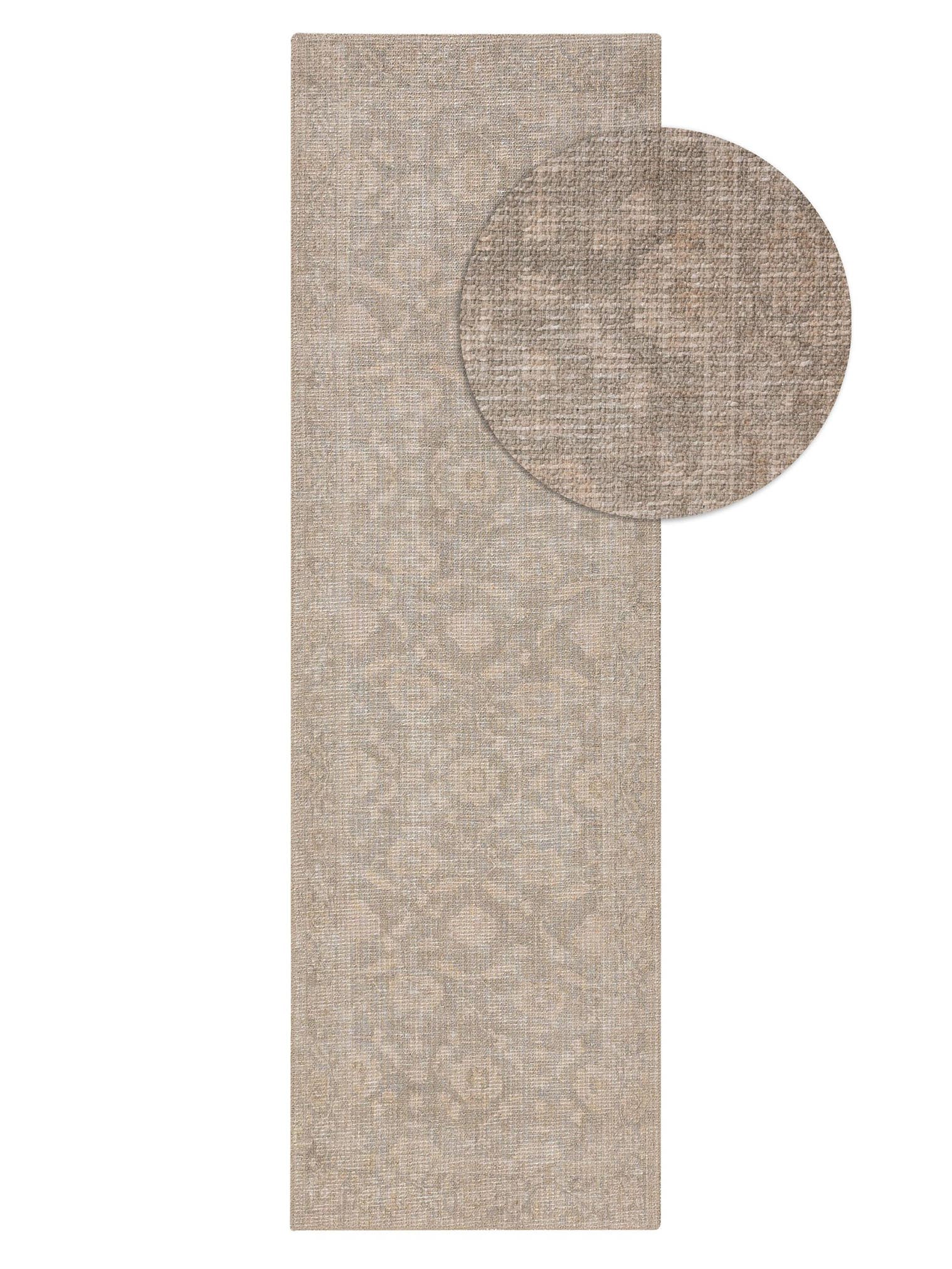Teppich aus 50% Polyester, 50% Polycotton in Beige mit bis 5 mm hohem Flor von benuta Nest