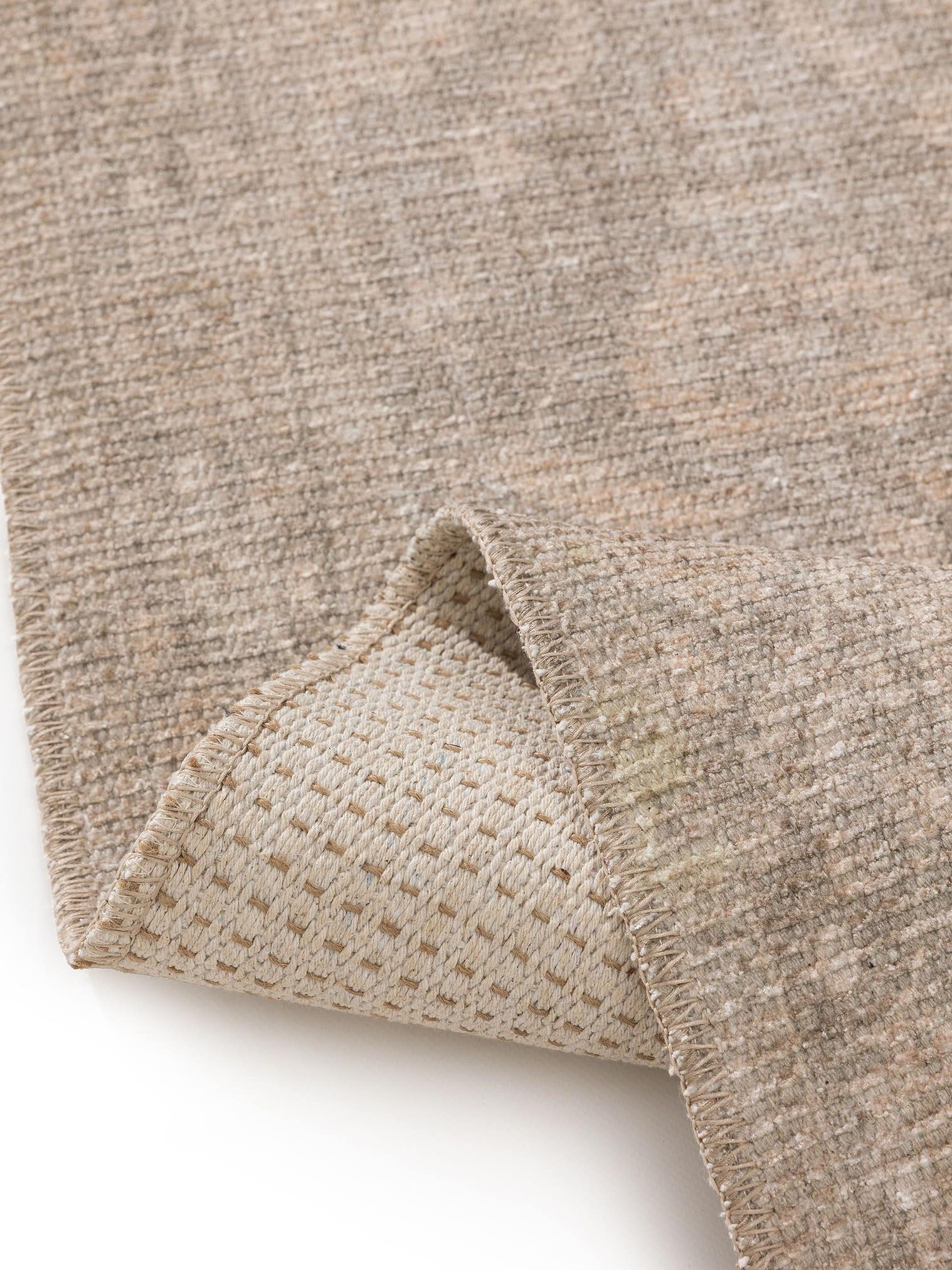 Teppich aus 50% Polyester, 50% Polycotton in Beige mit bis 5 mm hohem Flor von benuta Nest