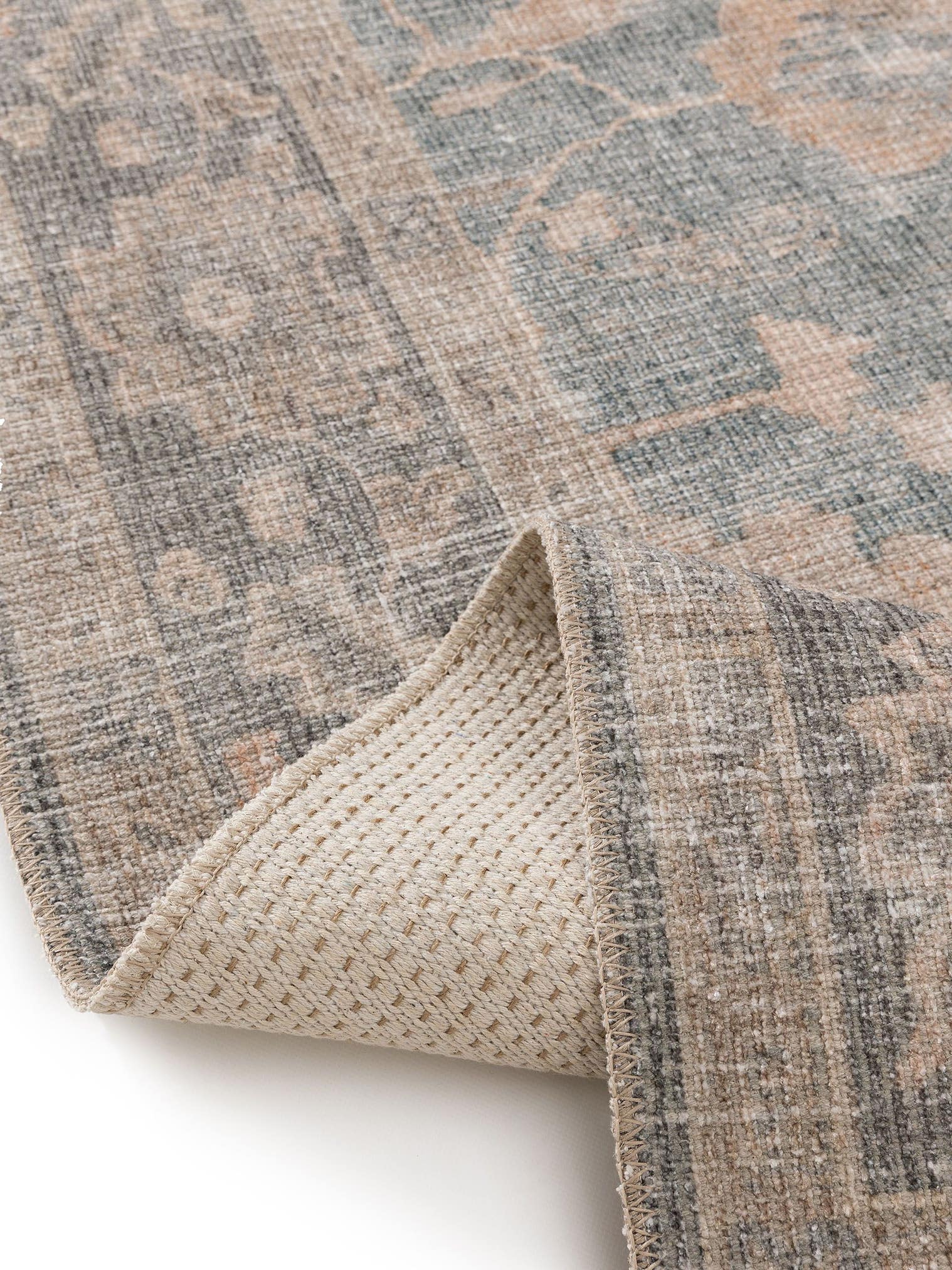 Matta av 50% Polyester, 50% Polycotton i Blå med 1- 5 mm hög lugg från benuta Nest