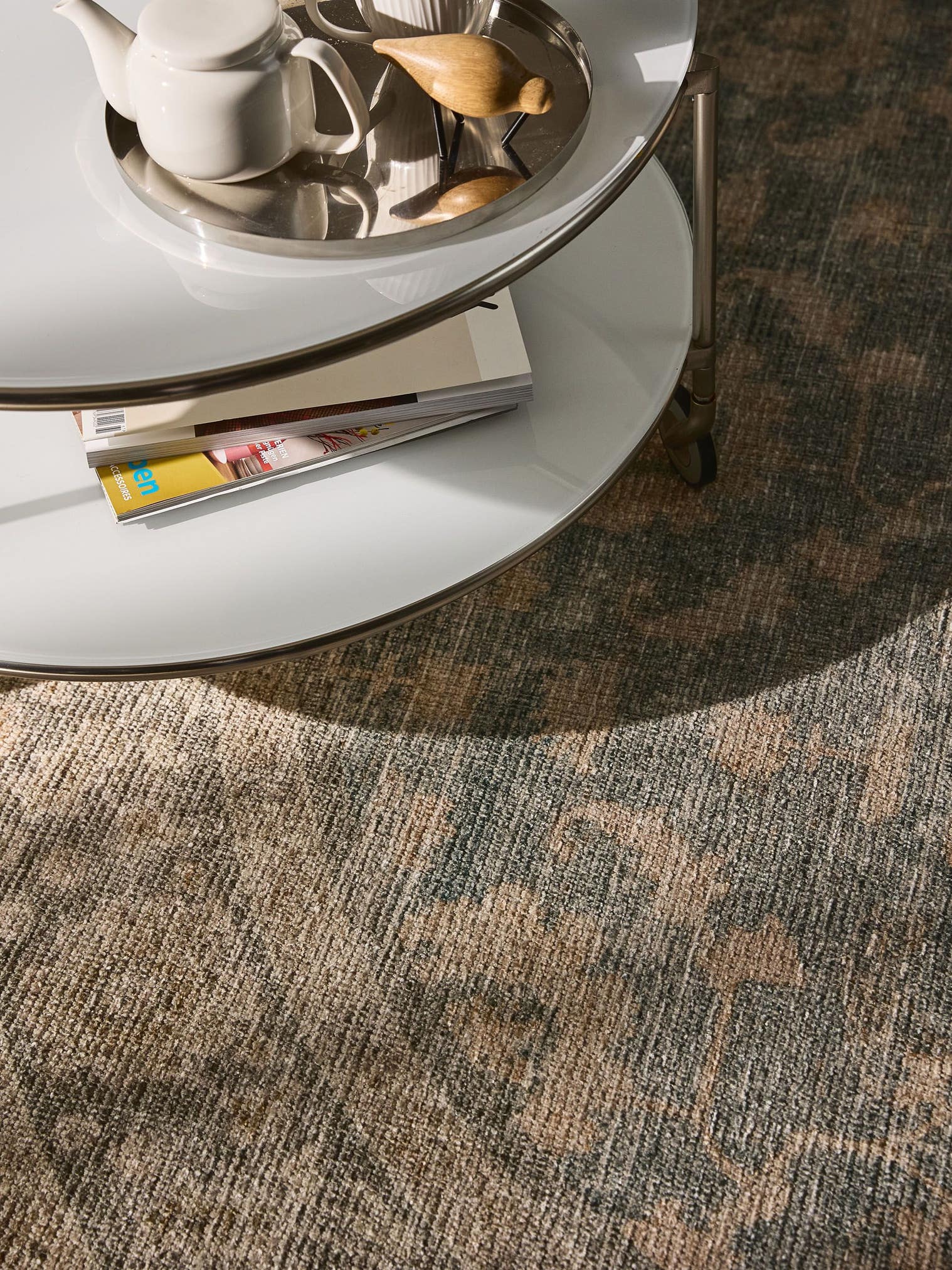 Koberec z 50% Polyester, 50% Polycotton v Modrá s vlasem výšky do 5 mm od benuta Nest