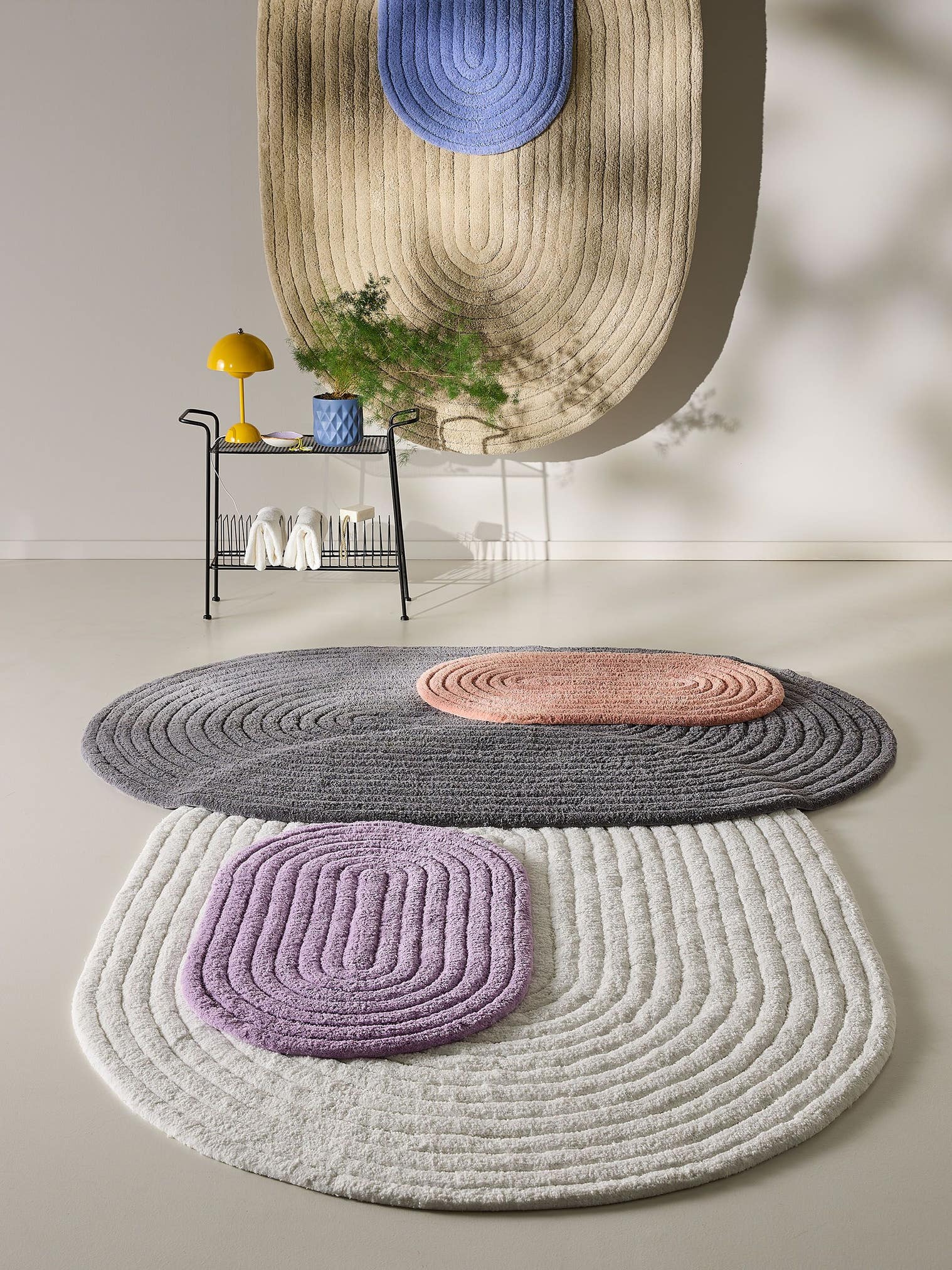 Tappeto di 100% Cotone in Grigio con pelo alto 11 - 20 mm da benuta Pop