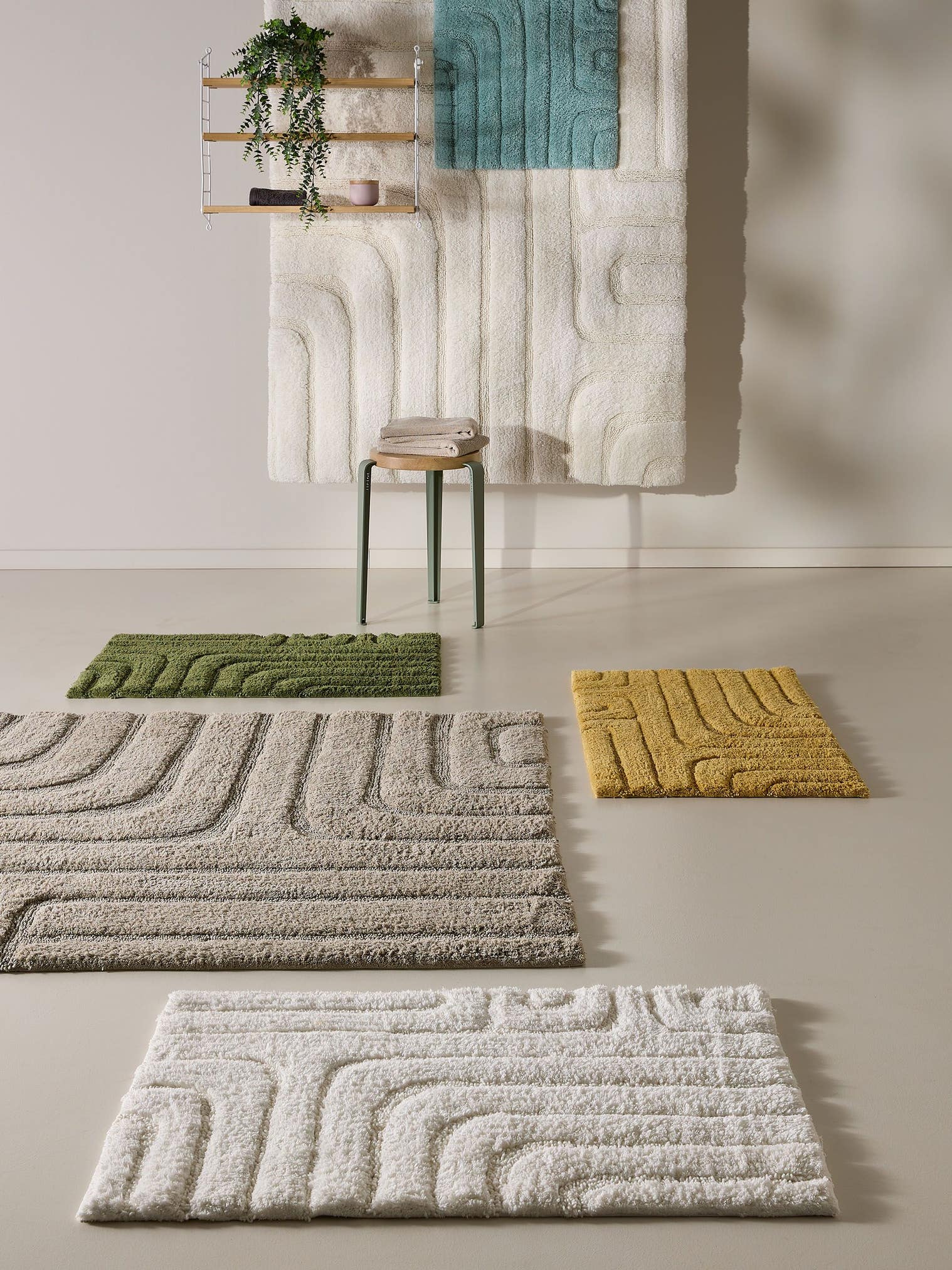 Teppich aus 100% Baumwolle in Blau mit 11 bis 20 mm hohem Flor von benuta Nest