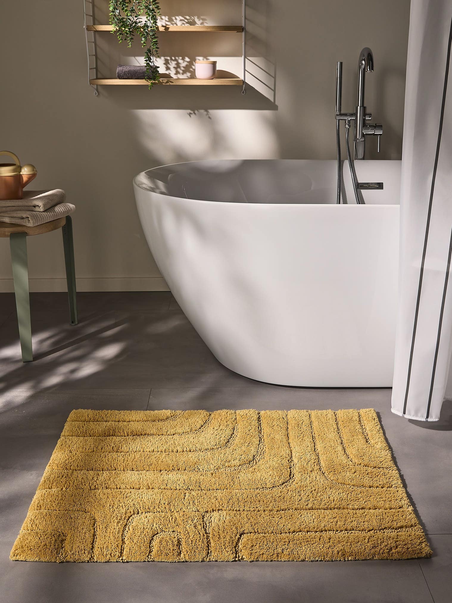 Teppich aus 100% Baumwolle in Gelb mit 11 bis 20 mm hohem Flor von benuta Nest