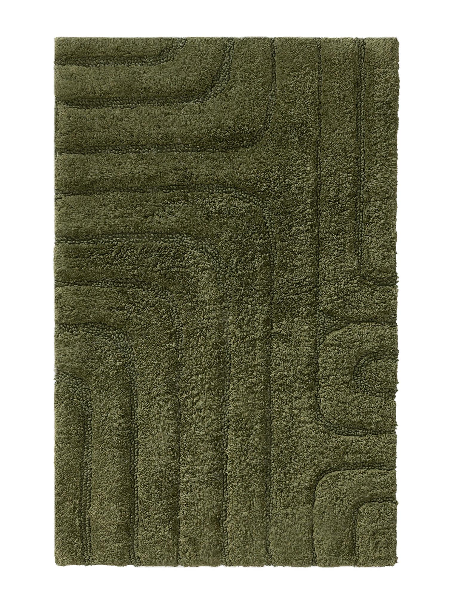 Teppich aus 100% Baumwolle in Grün mit 11 bis 20 mm hohem Flor von benuta Nest