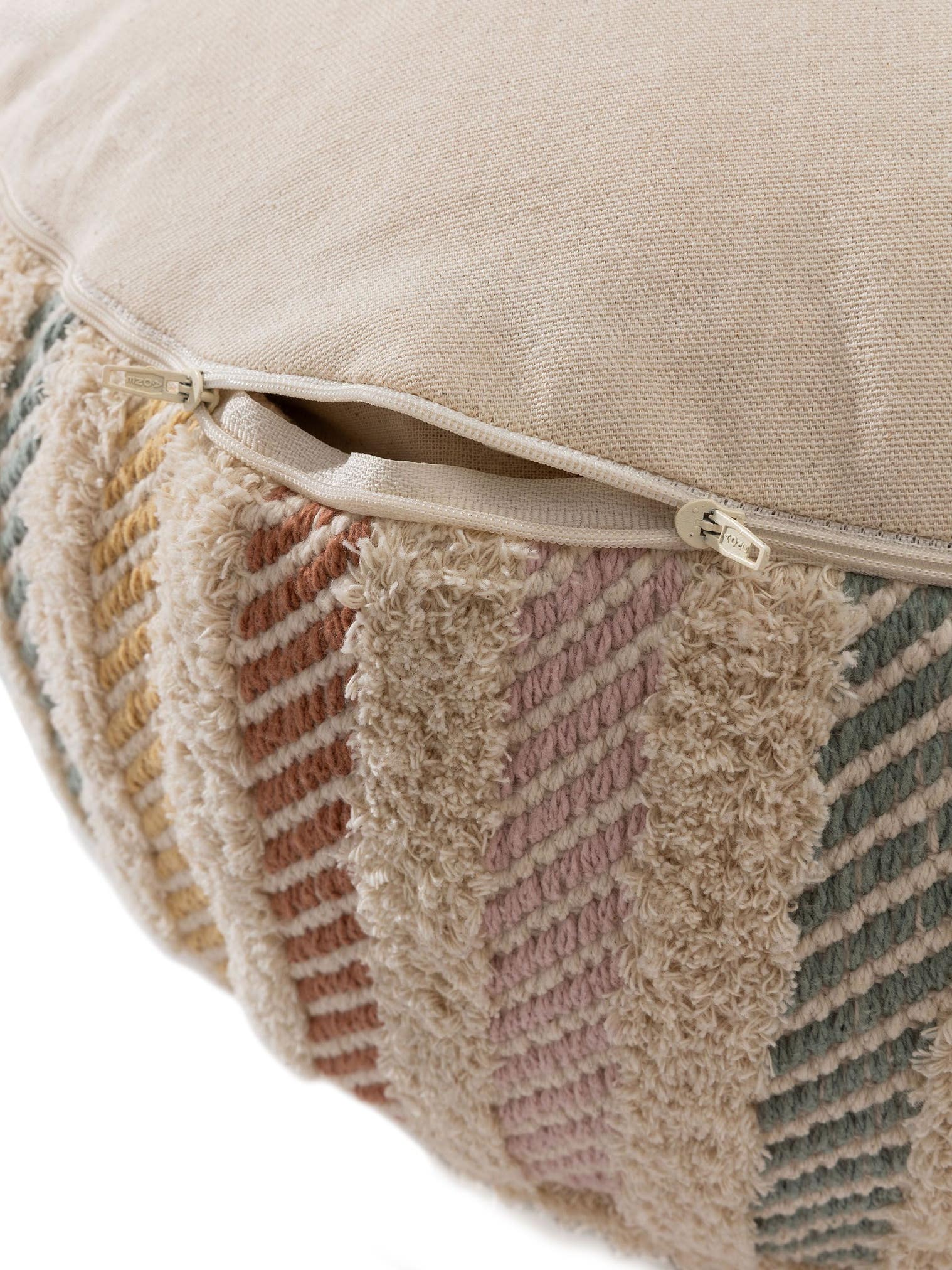 Pouf Lia Multicouleur en motif Rayures en 100% Coton de Lytte