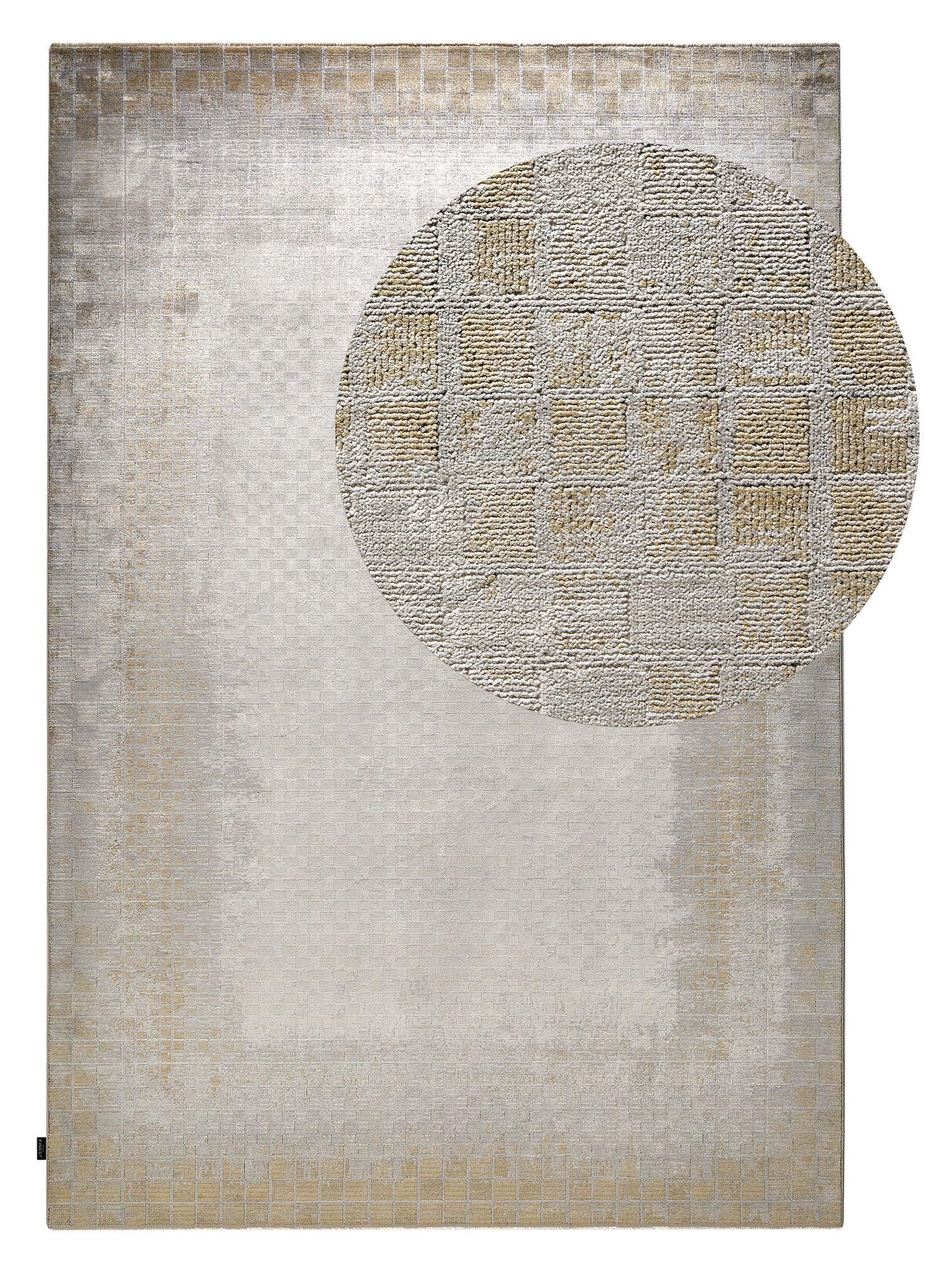 Tapijt van 60% Viscose, 40% Polyacryl (Chenille) in Grijs met een 1- 5 mm hoge pool van benuta Finest