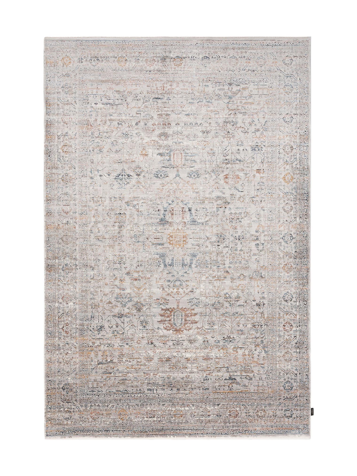 Tappeto di 56% Viscosa, 30% Poliestere, 14% Poliacrilico in Grigio con pelo alto 1- 5 mm da benuta Finest