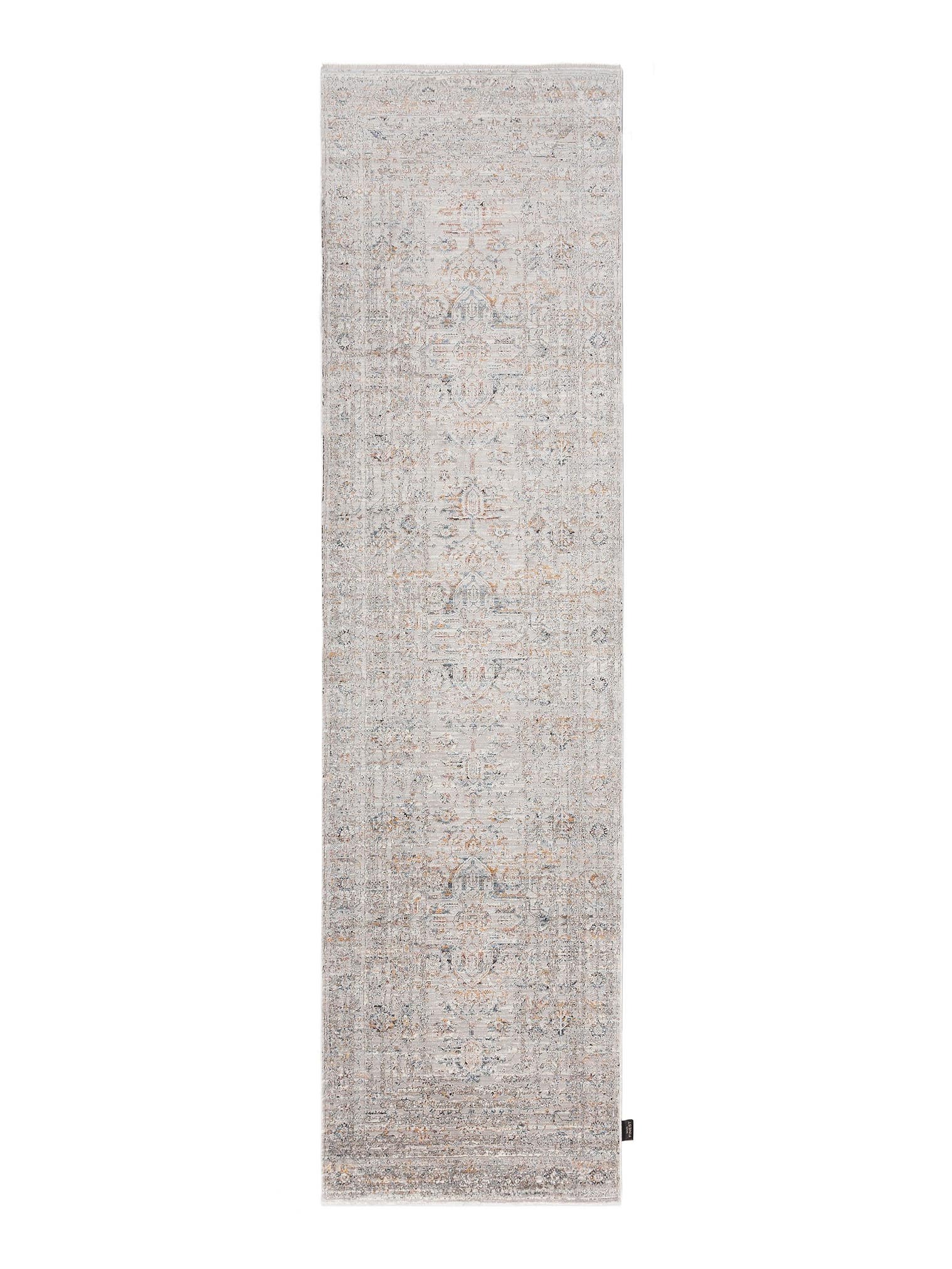 Teppich aus 56% Viskose, 30% Polyester, 14% Polyacryl in Grau mit bis 5 mm hohem Flor von benuta Finest