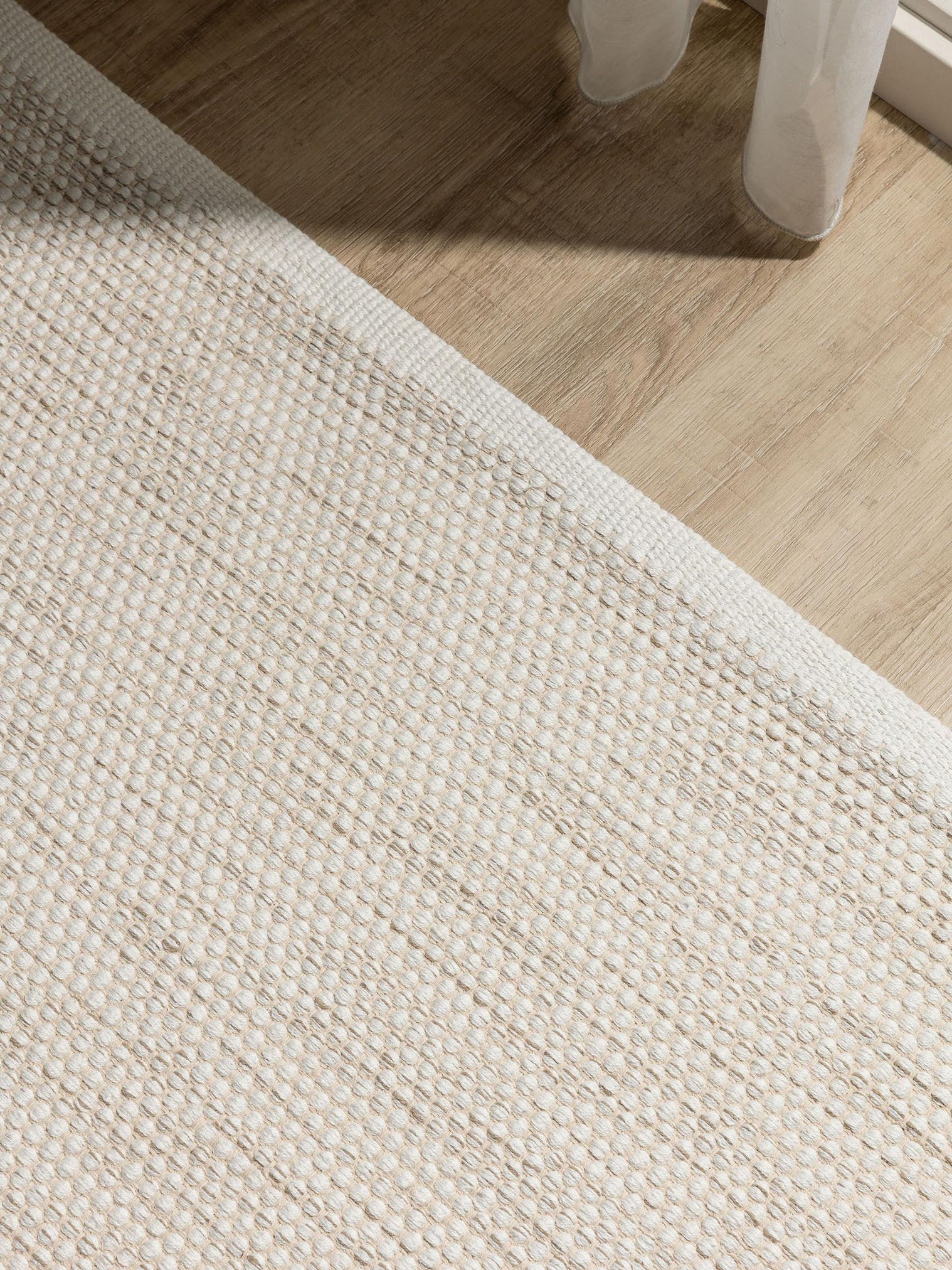 Rug made of 100% Cotton in Beige with a 1- 5 mm high pile by benuta Basic