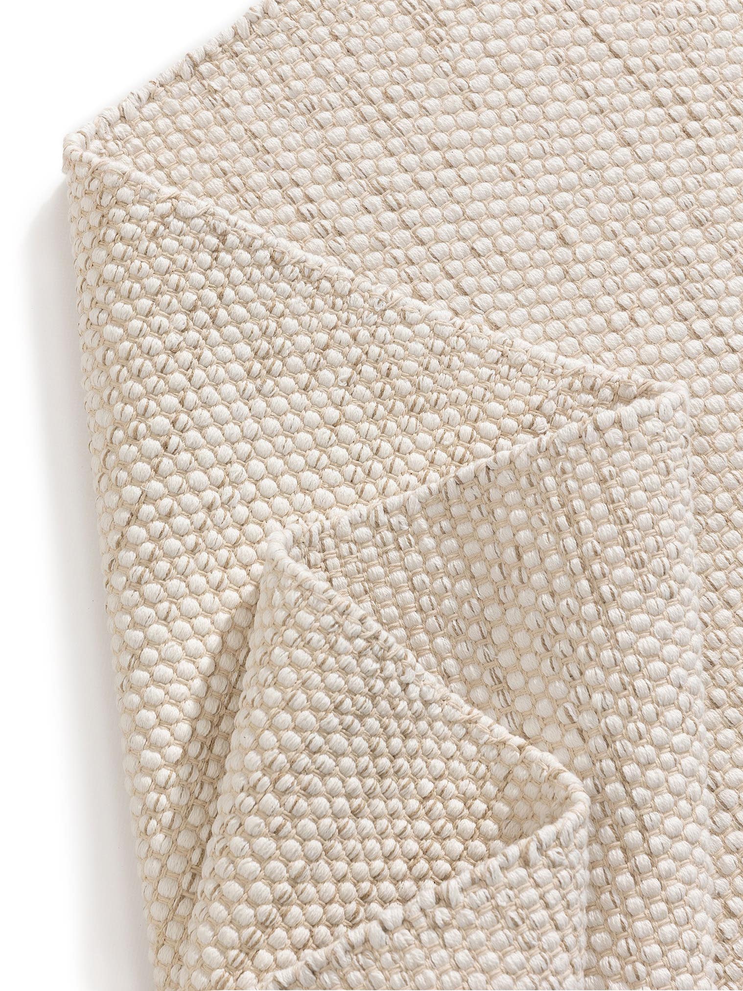 Rug made of 100% Cotton in Beige with a 1- 5 mm high pile by benuta Basic