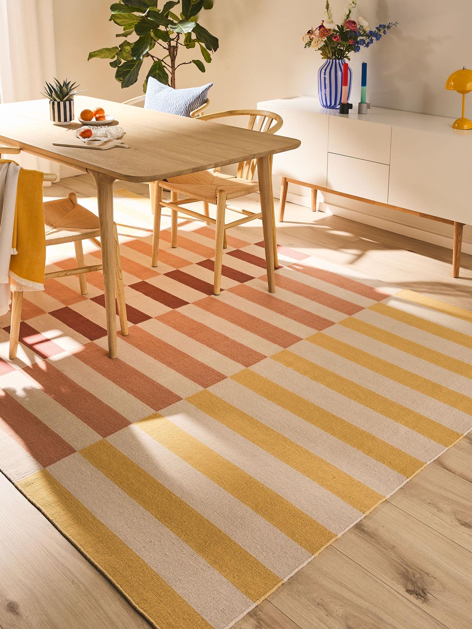 Tapete de 100% lã em Amarelo com pelo de até 5 mm de altura da benuta Nest