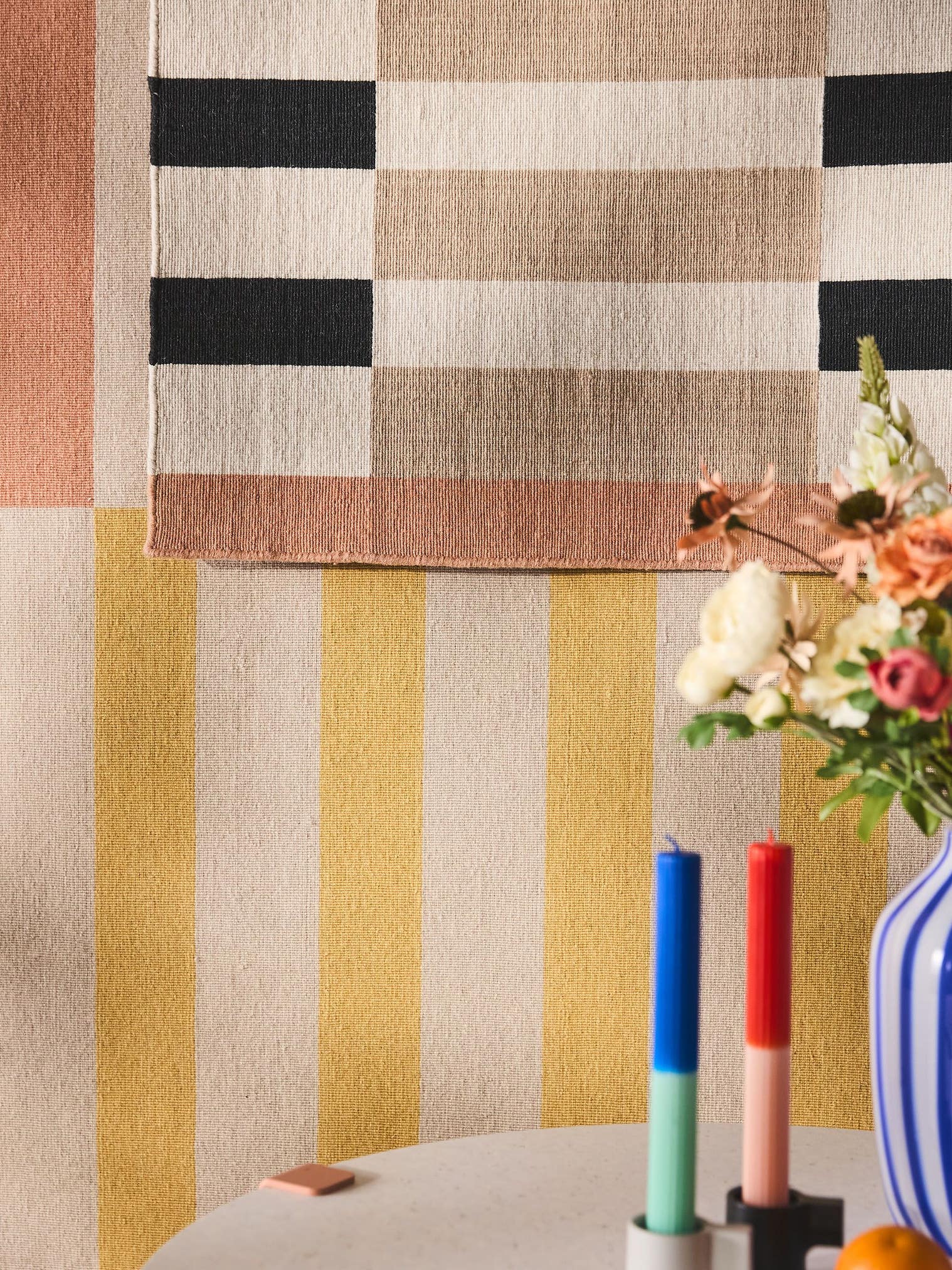 Rug made of 100% Wool in Yellow with a 1- 5 mm high pile by benuta Nest