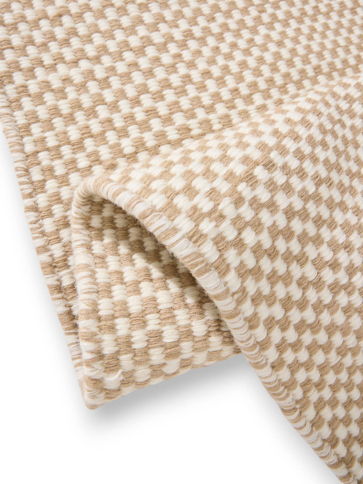 Teppich aus 100% Wolle (aus Neuseeland) in Beige mit bis 5 mm hohem Flor von benuta Pure